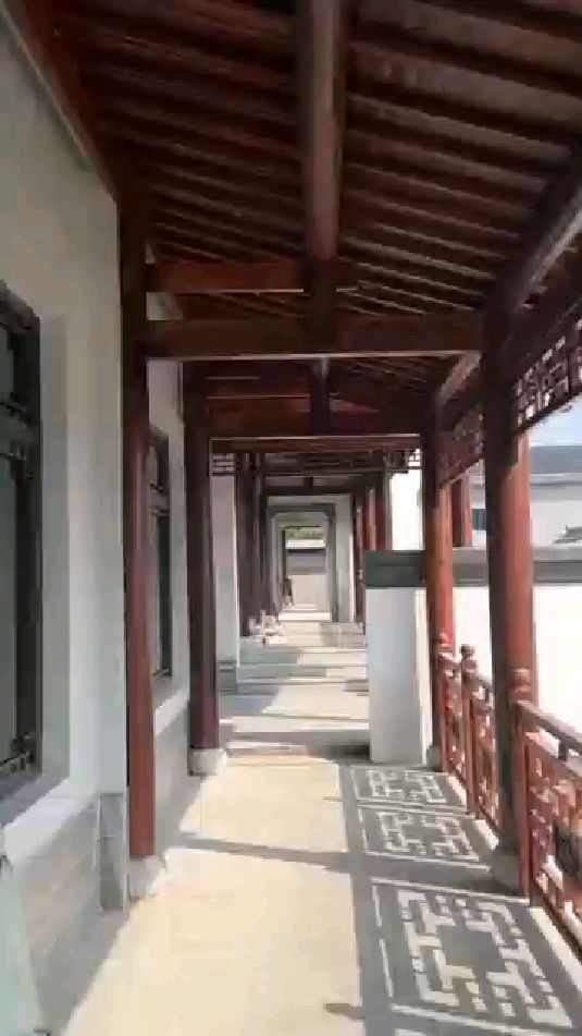 中式庭院连廊,古建长廊,古建凉亭