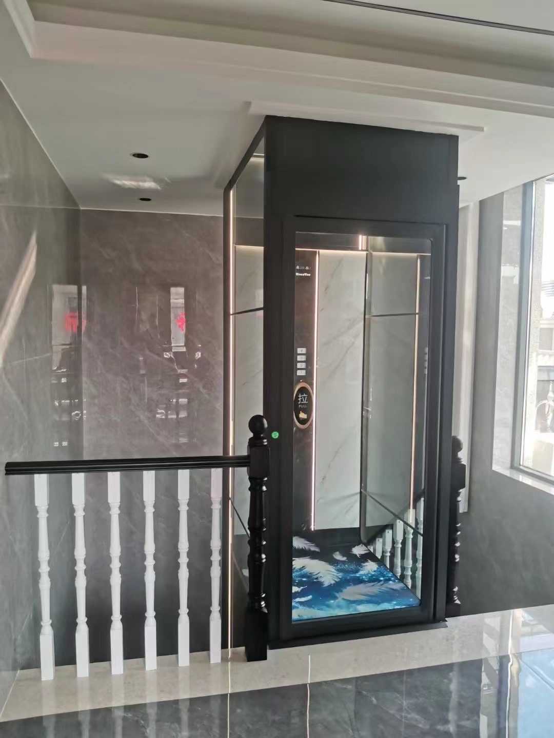 广州增城3层别墅家用螺杆观光电梯