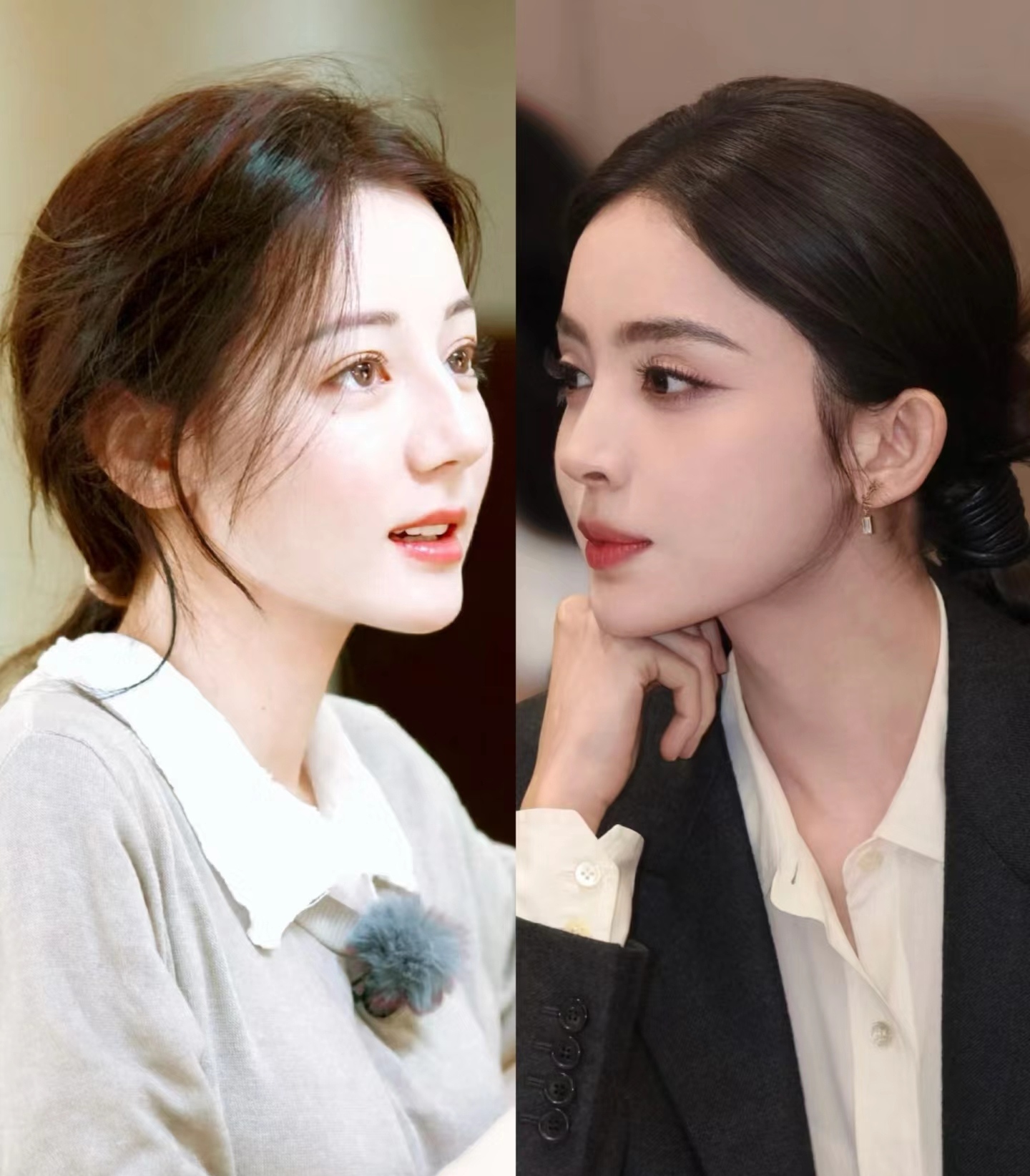 古力娜扎和迪丽热巴这两位漂亮的新疆女明星,每次她们俩都会被拿来