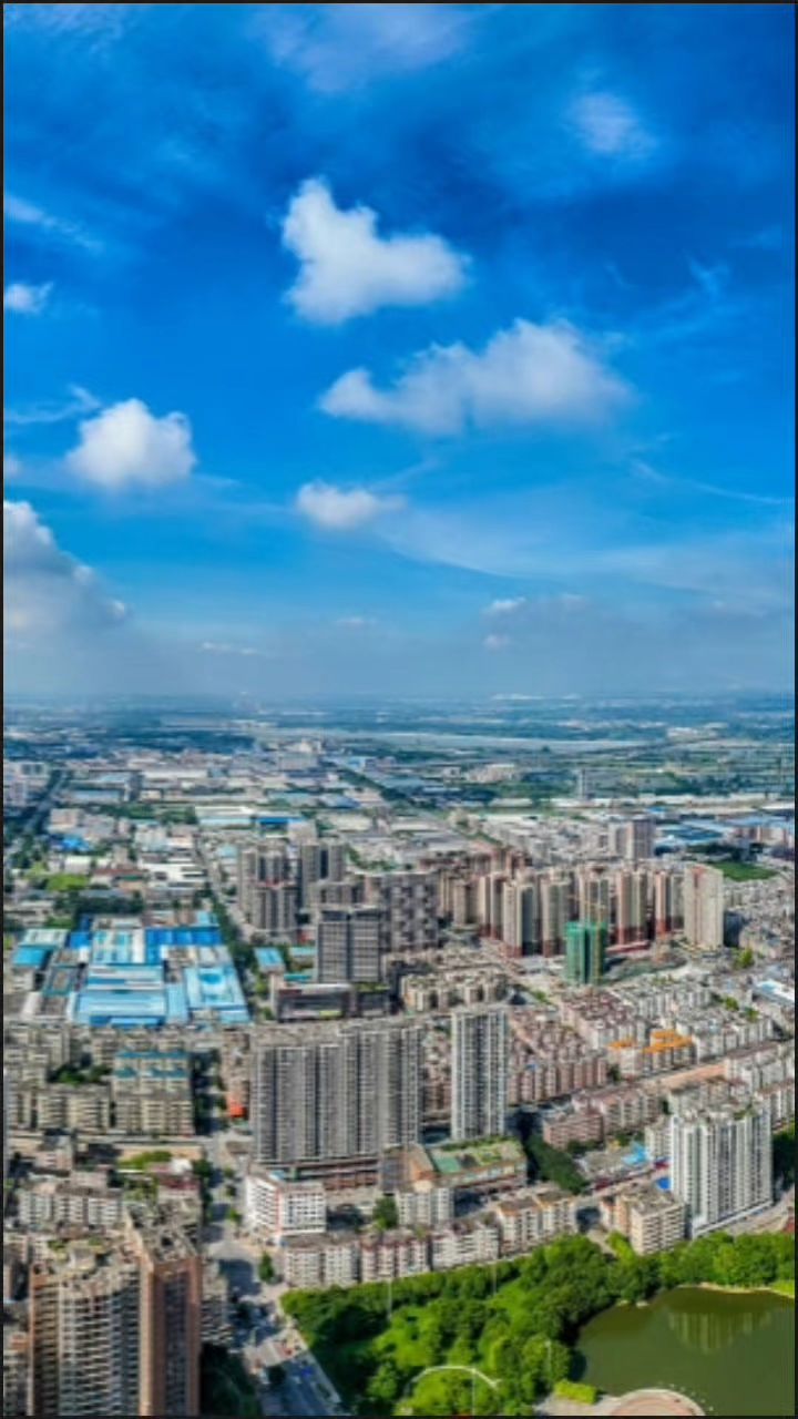 高空俯瞰广东肇庆高新区大旺工业新城,城市风景一角