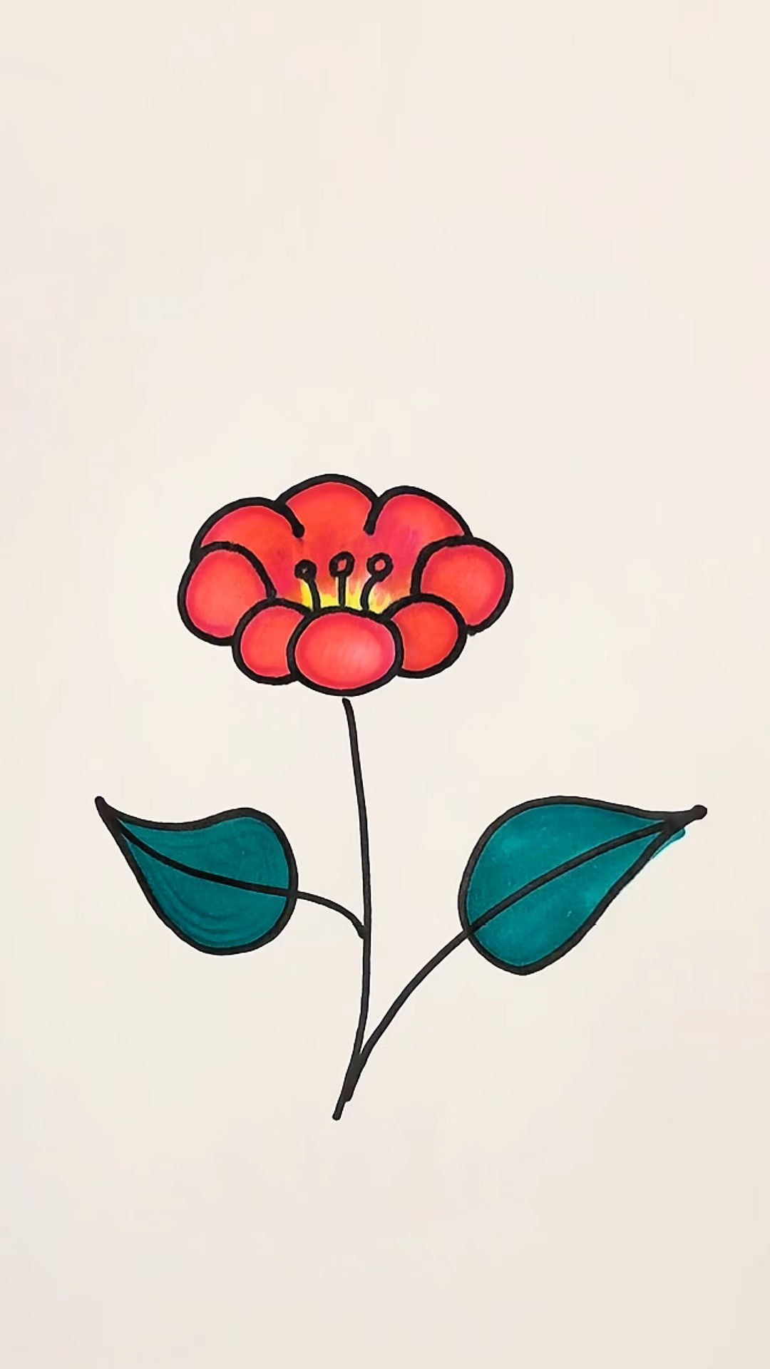 这样画花朵,简单又好看!