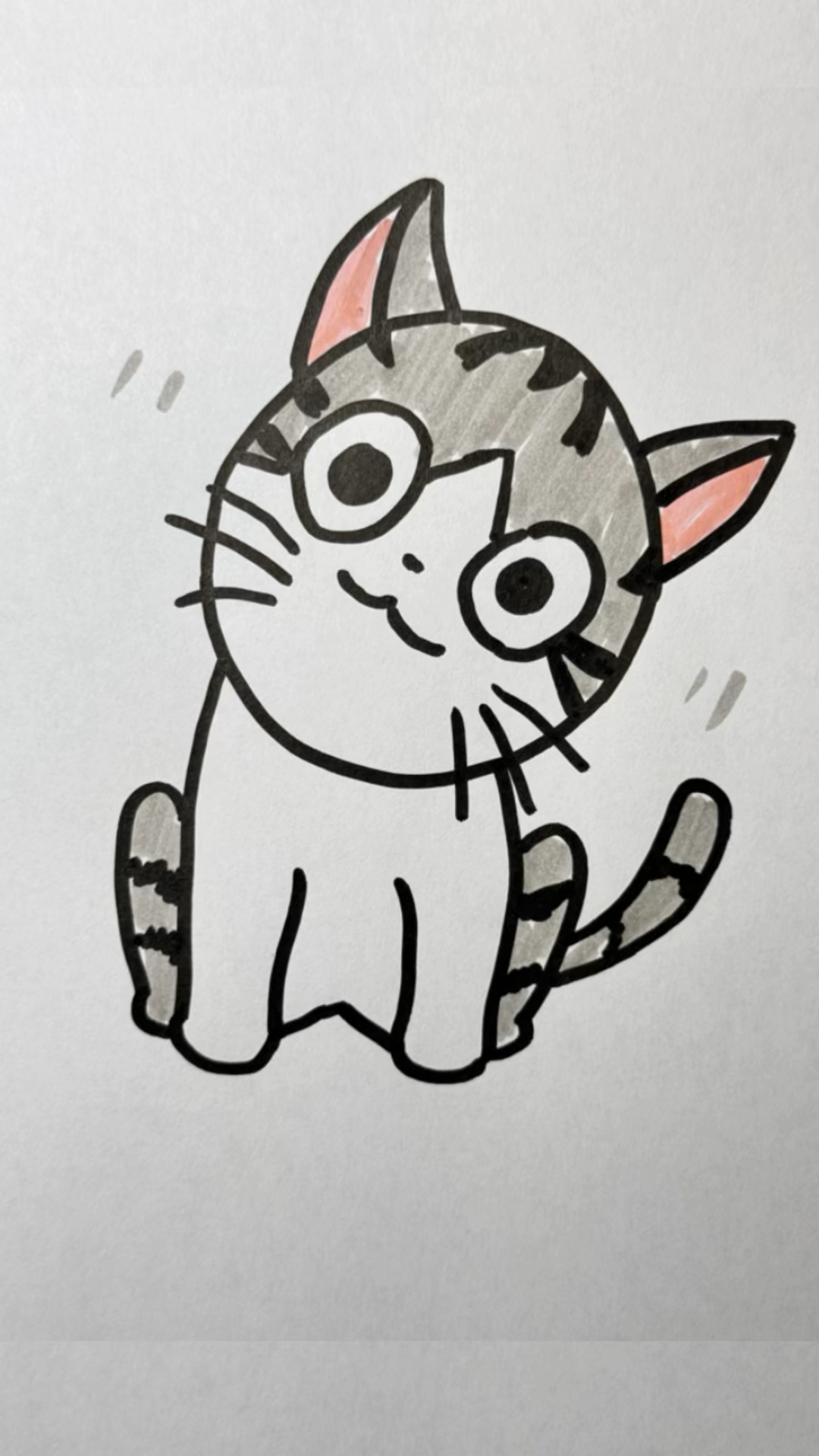 小灰猫简笔画教程