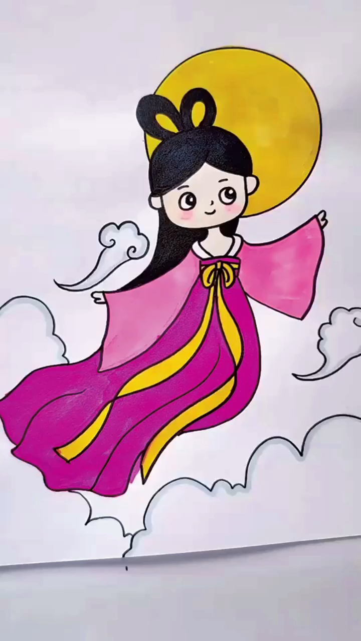 嫦娥奔月的绘画手法
