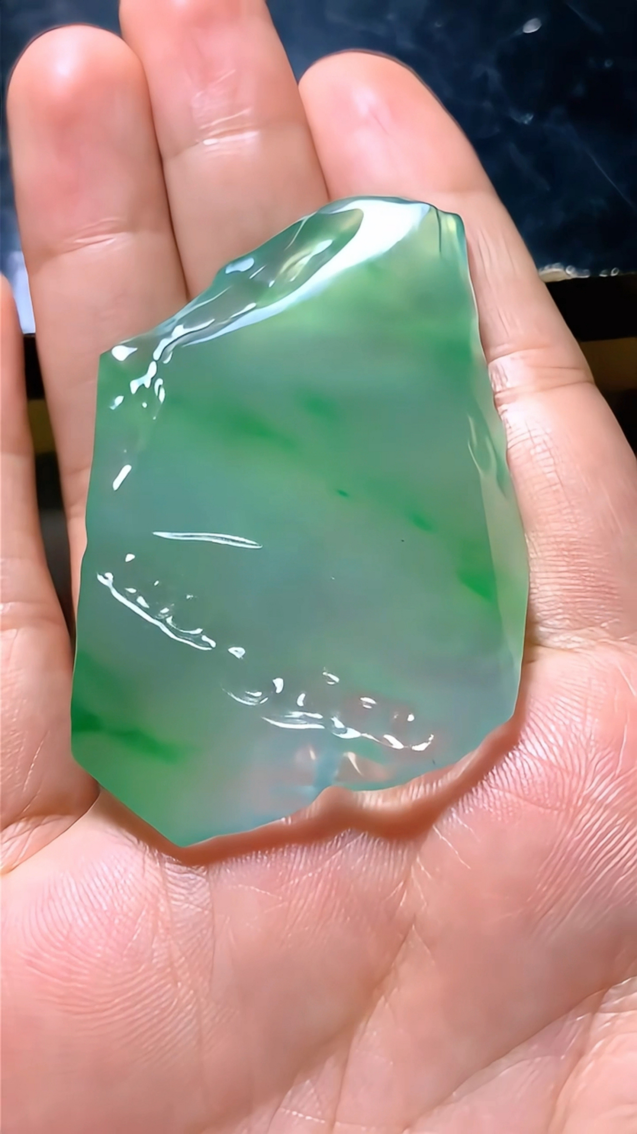 高冰晴金丝绿翡翠,中万