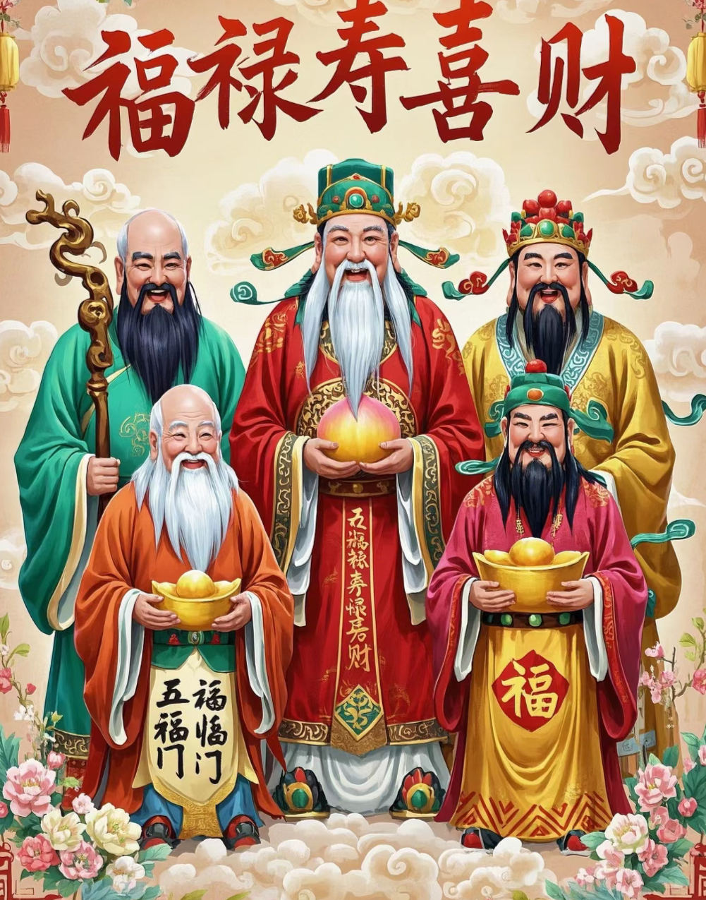 福禄寿喜财 五福临门,六六大顺 2025新年新气象!