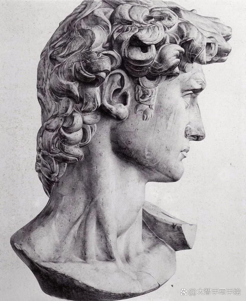米开朗琪罗的《大卫》经典素描作品六幅