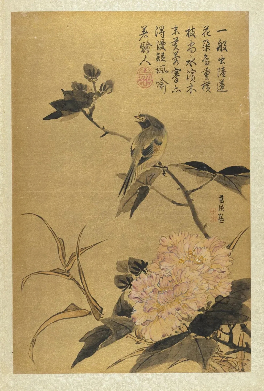 晚号石头陀,山公,万篆阿主者,西湖研民,文瑛画家古花鸟画和古书法古代