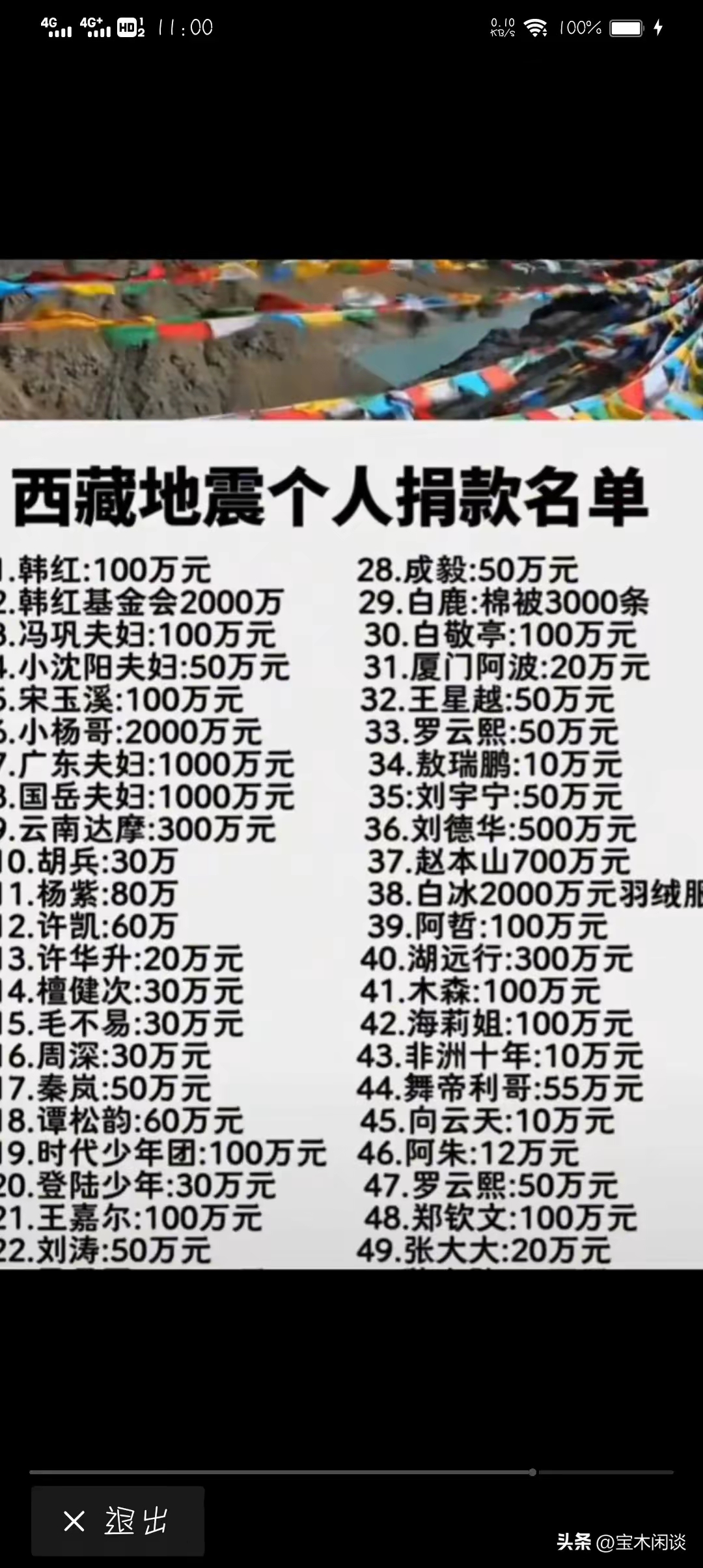 值得一提的是,有些久未露面的明星们也慷慨解囊,小品王赵本山捐了700