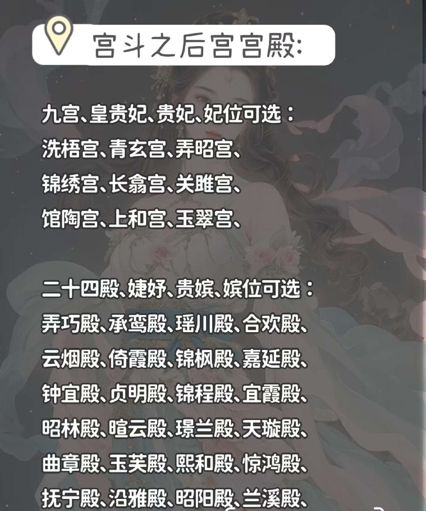 古言小说写作素材:后宫嫔妃住所宫殿