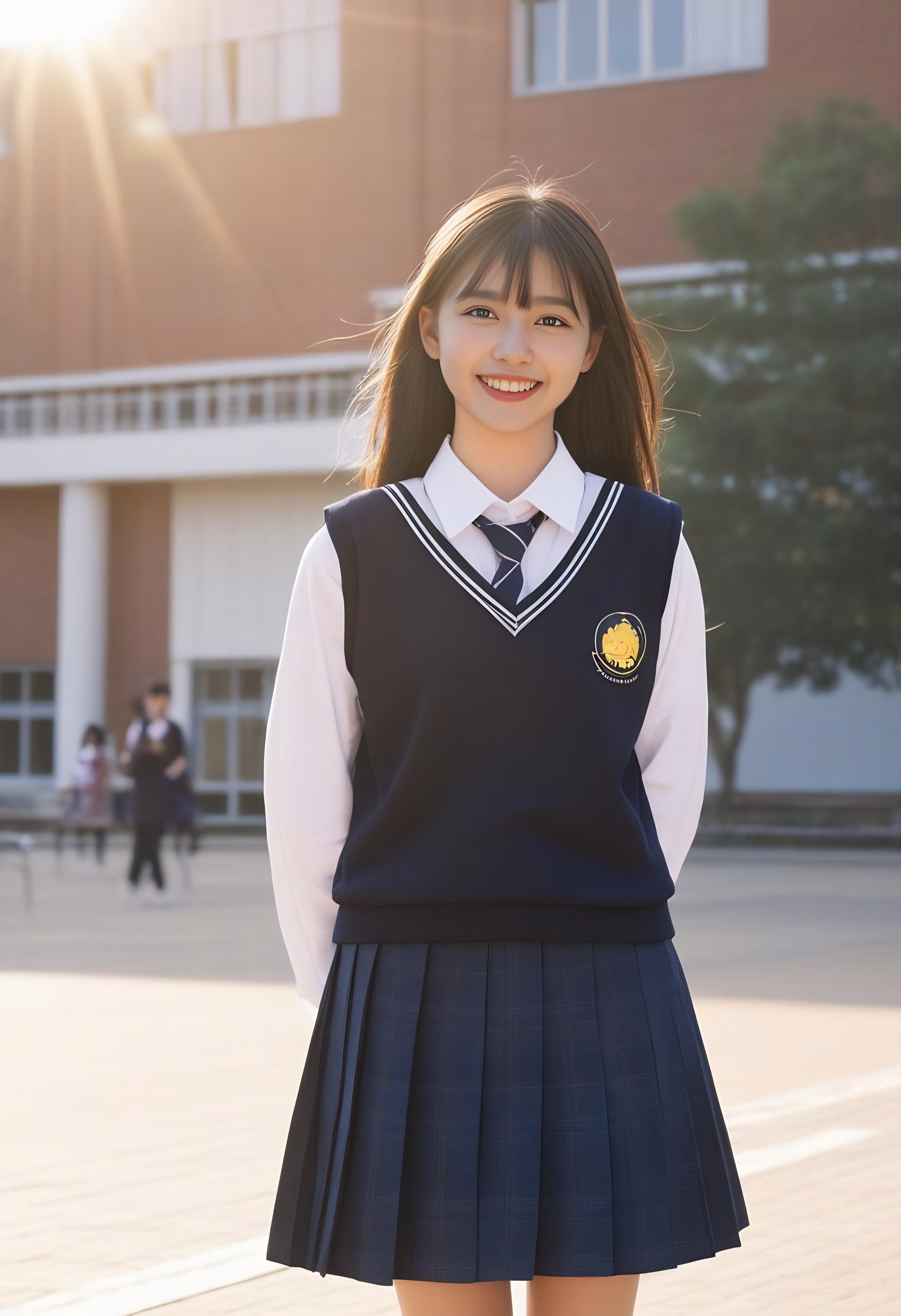 年级女生照片上海阳光女中学生校园风校服姐姐女生图片素颜白月光校服