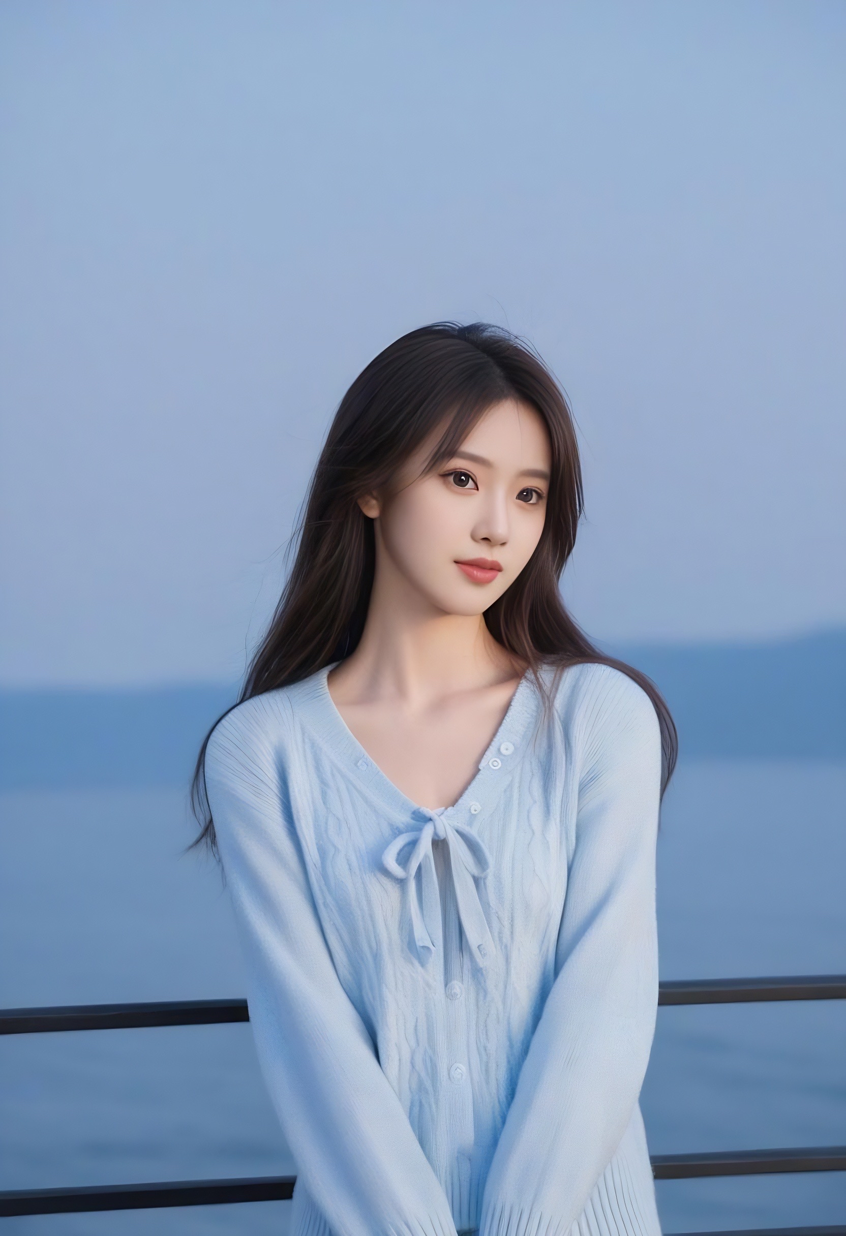 海边清纯可爱少女科技中国年