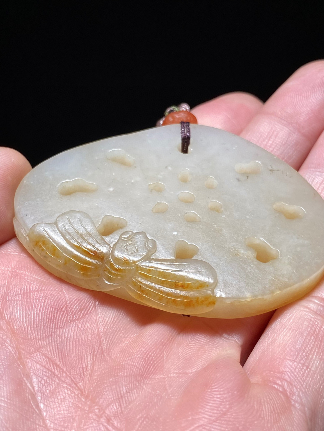 和田玉莲藕玉佩挂件把件