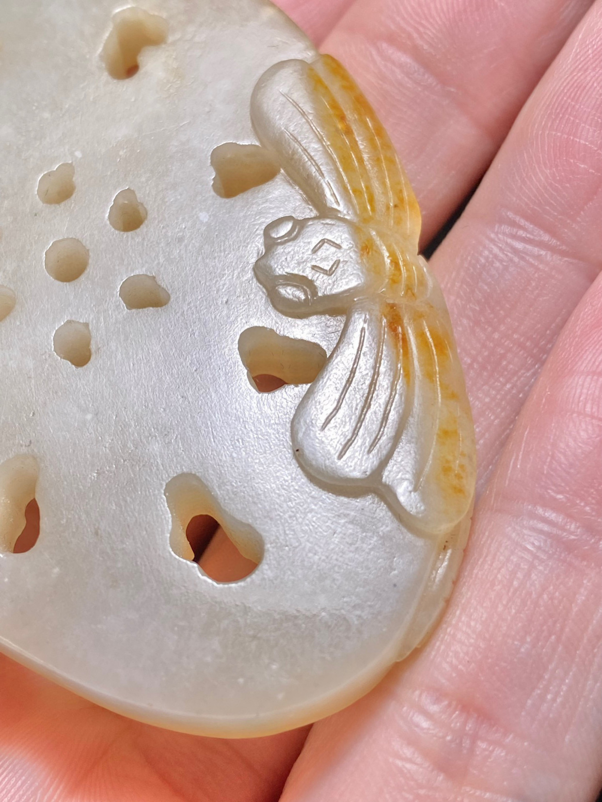 和田玉莲藕玉佩挂件把件