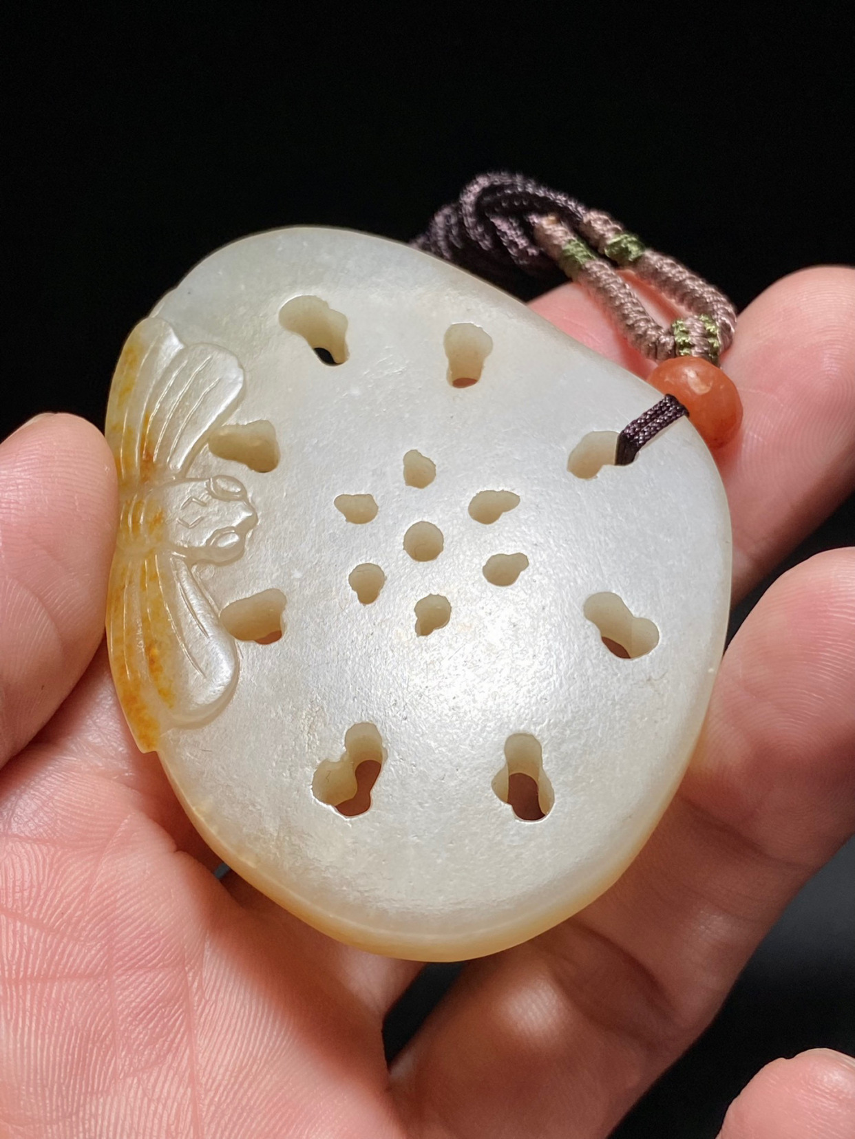 和田玉莲藕玉佩挂件把件