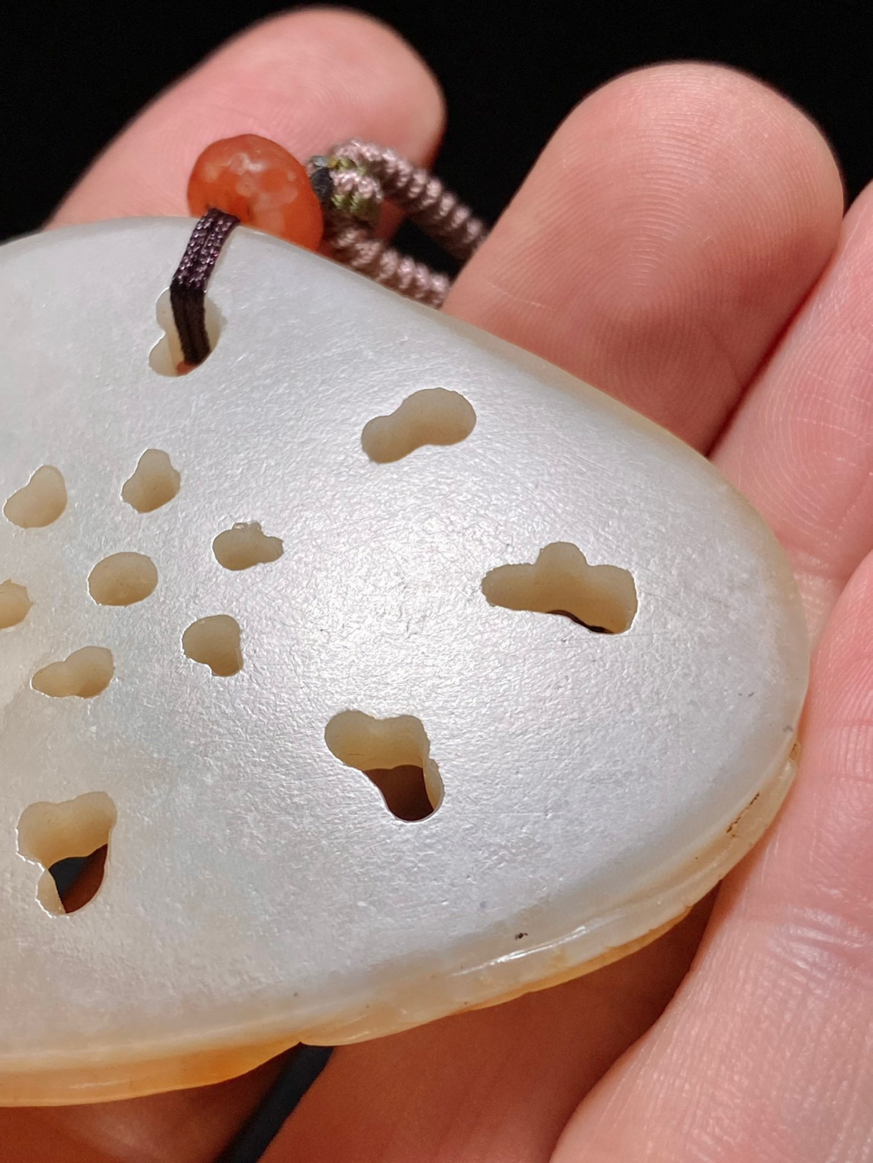 和田玉莲藕玉佩挂件把件