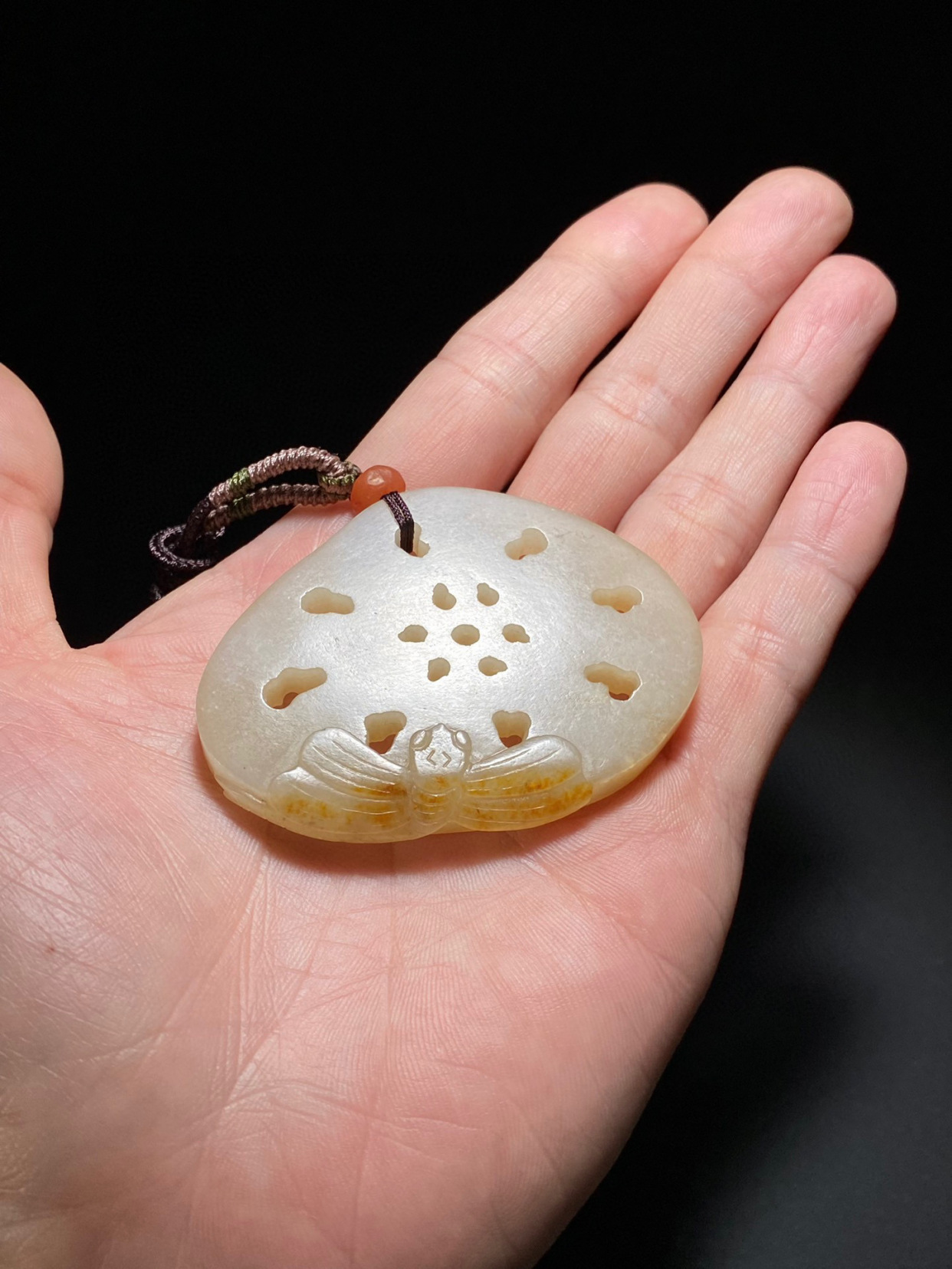 和田玉莲藕玉佩挂件把件