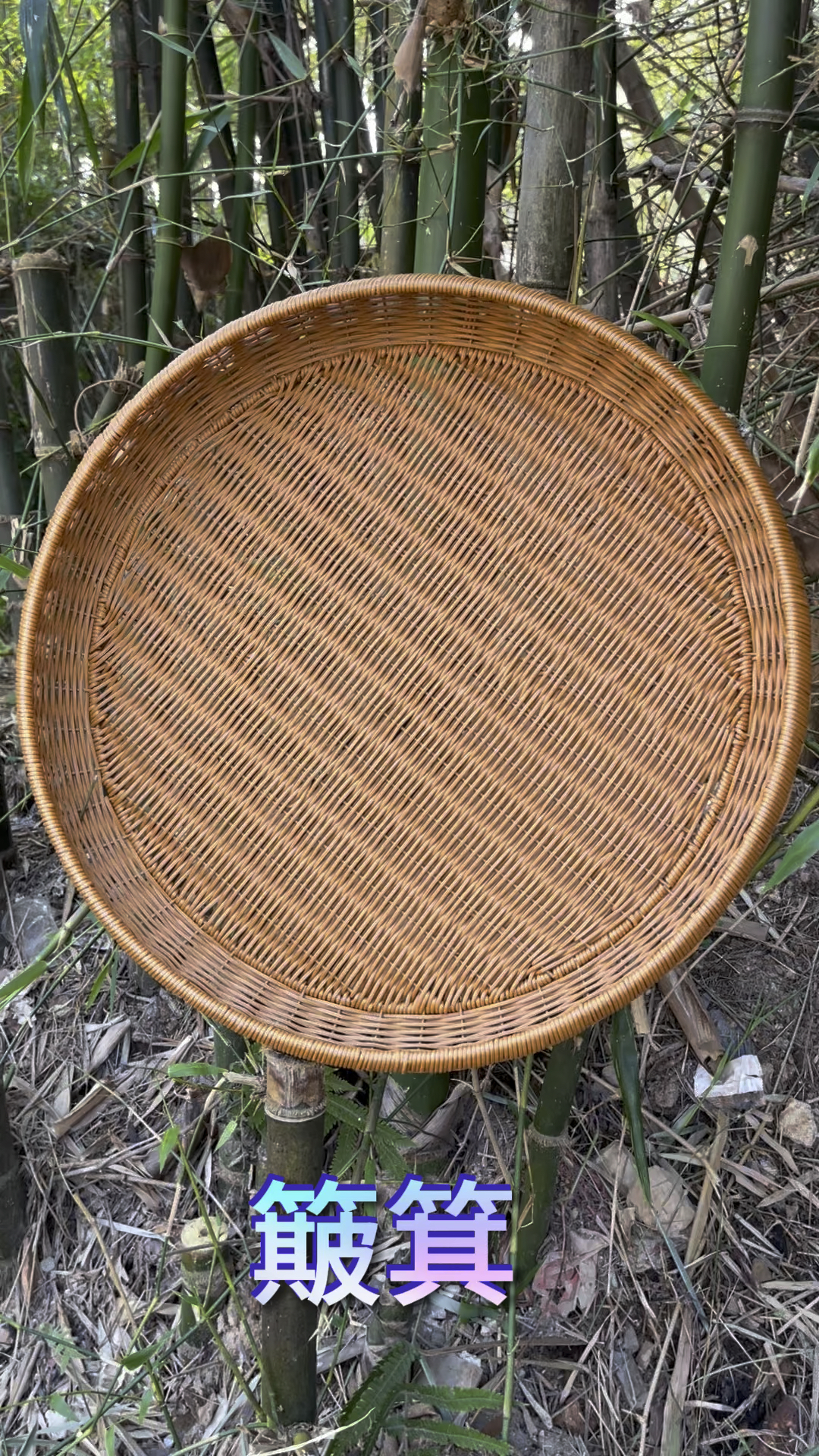 纯手工编织簸箕大圆盘