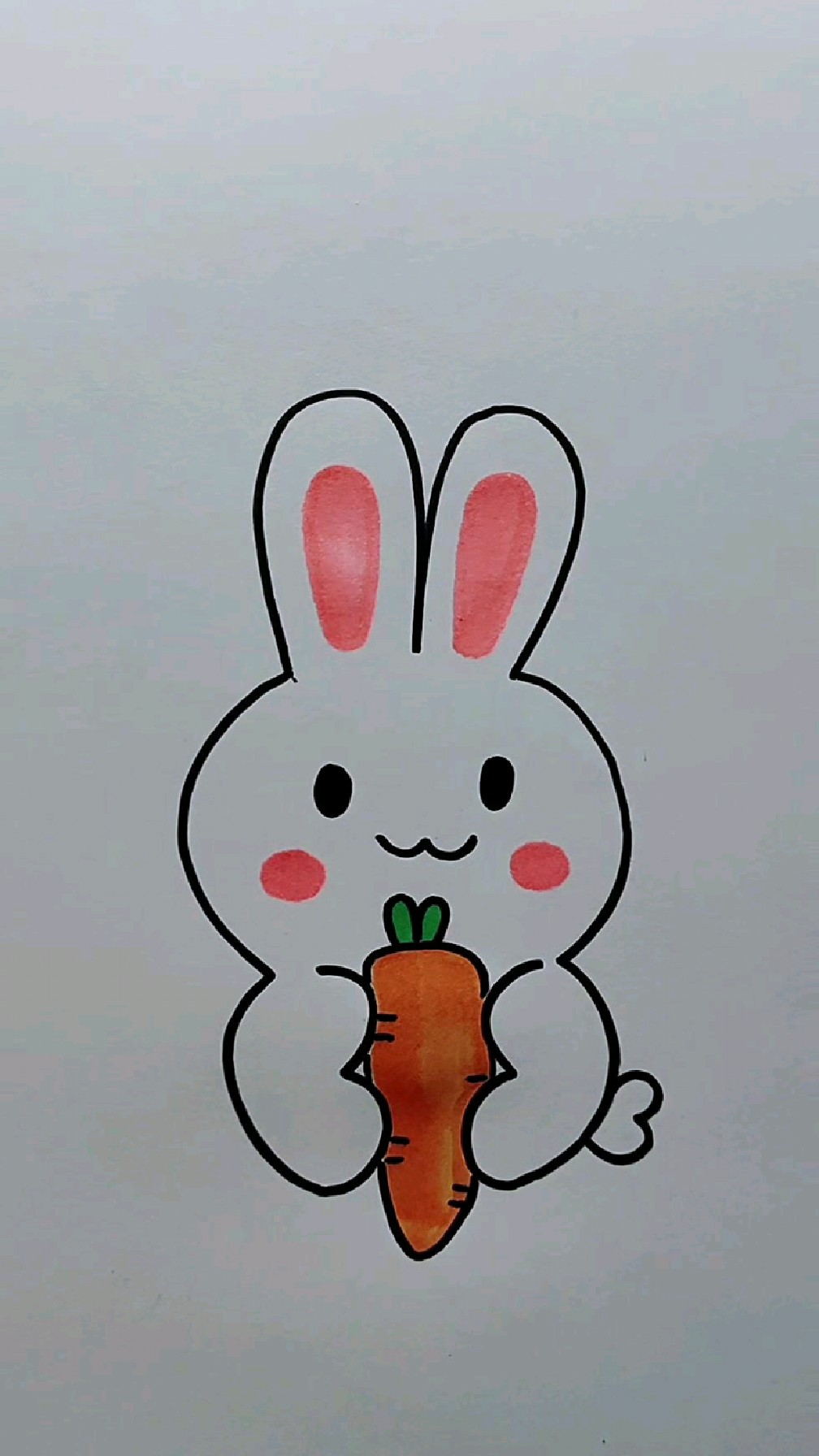 用数字3简笔画小白兔