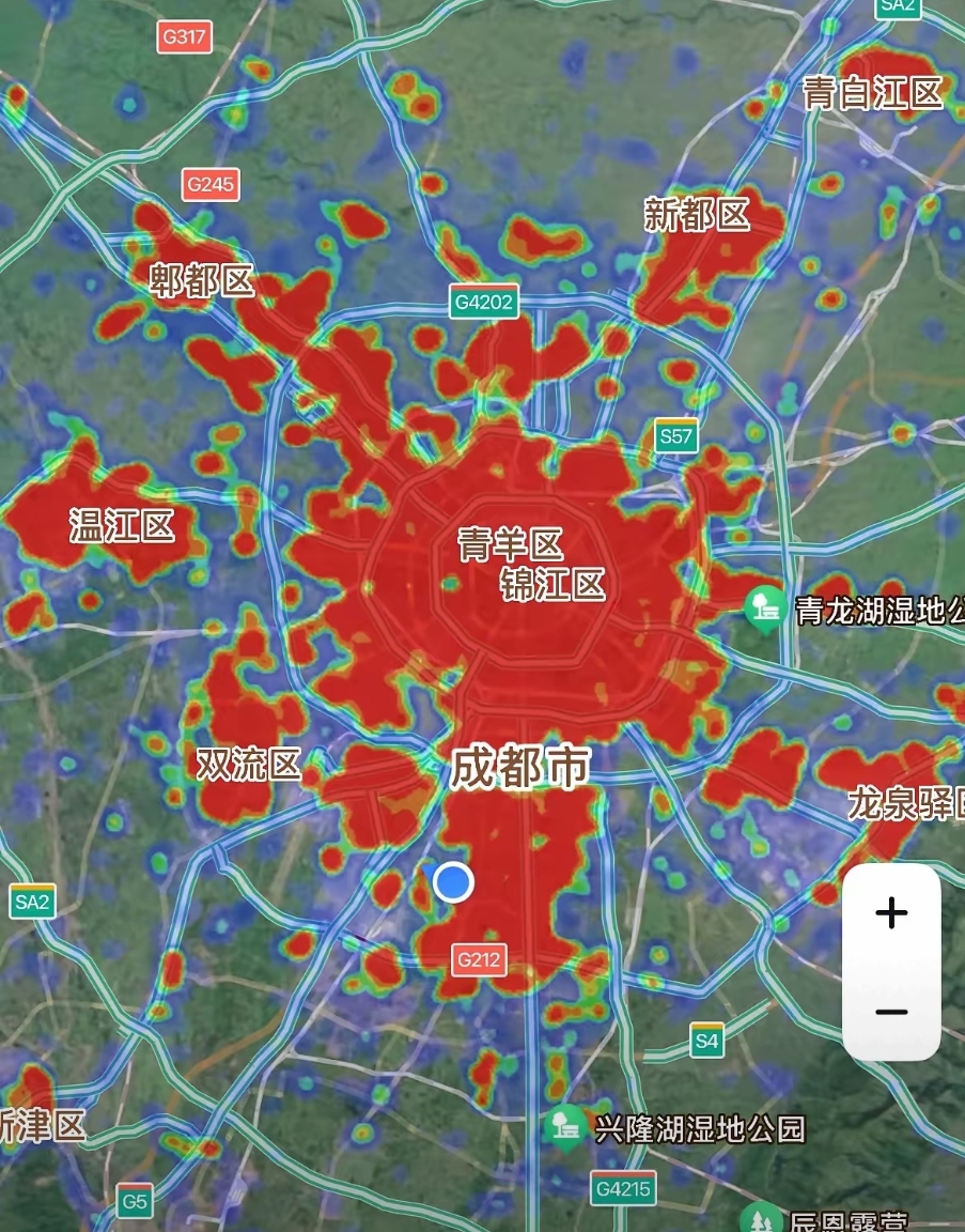 中西部双城夜辉之较:成都与武汉的热力版图