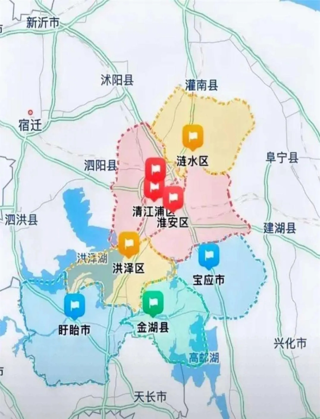 淮安未来发展规划或为:涟水撤县设区,与洪泽区共同支撑淮安发展;盱眙