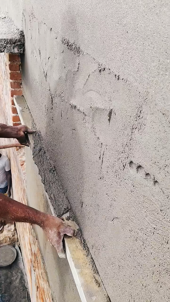 外墙抹灰进行找平