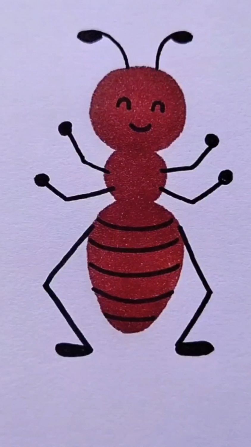 小蚂蚁简笔画,三岁小孩都会画