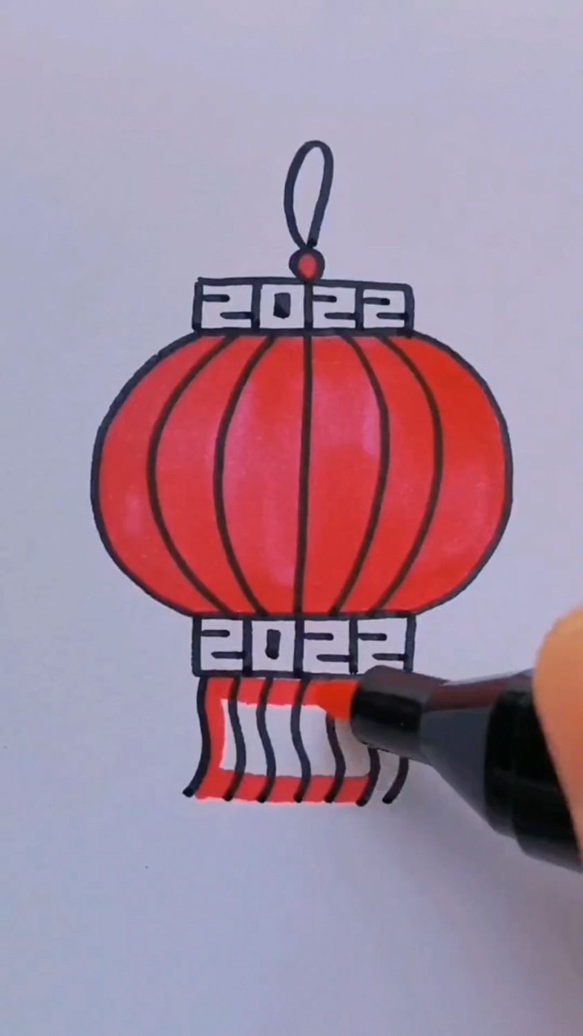 灯笼简笔画,简单易学