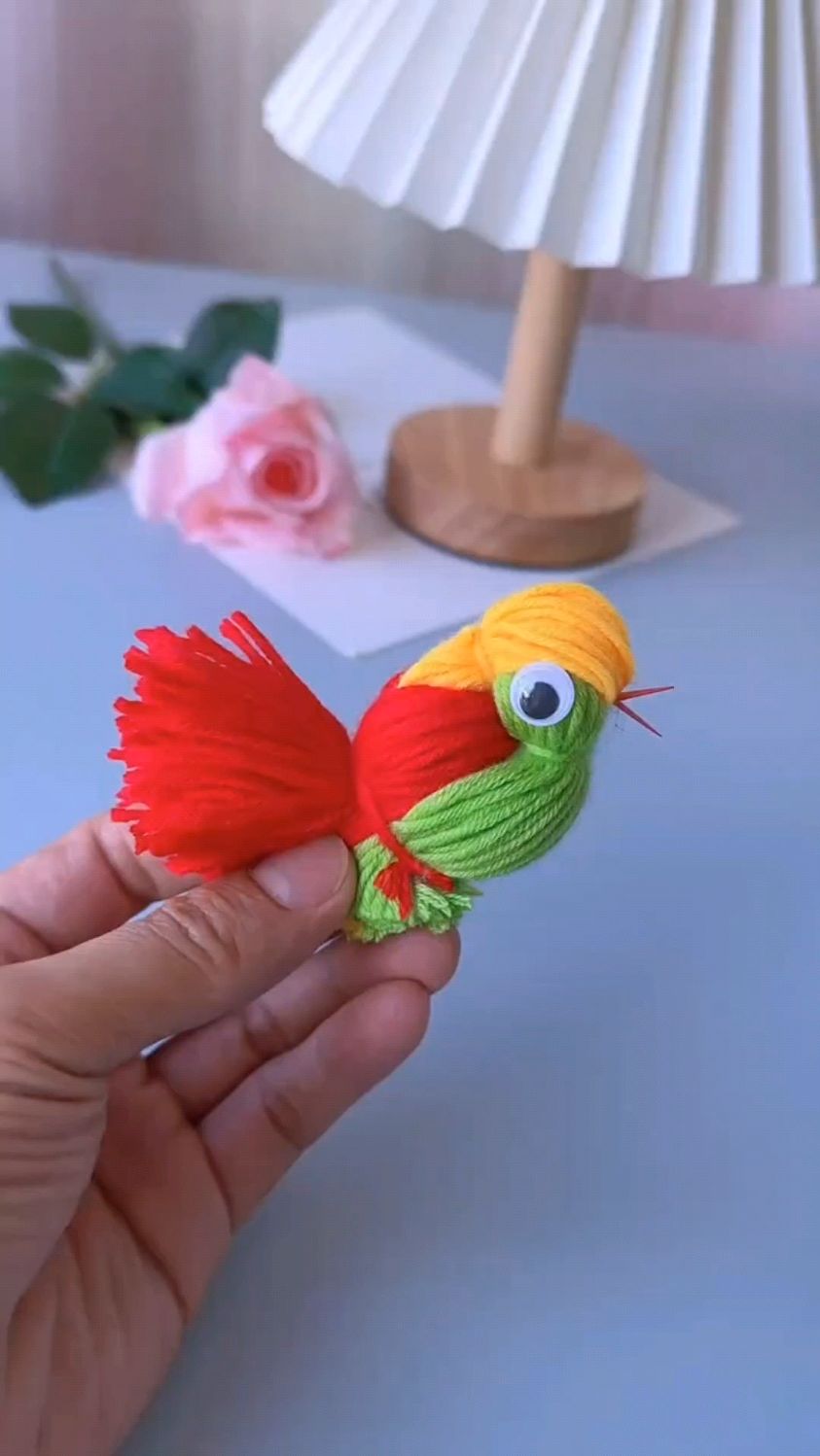 毛线做可爱的小鸟,喜欢的收藏