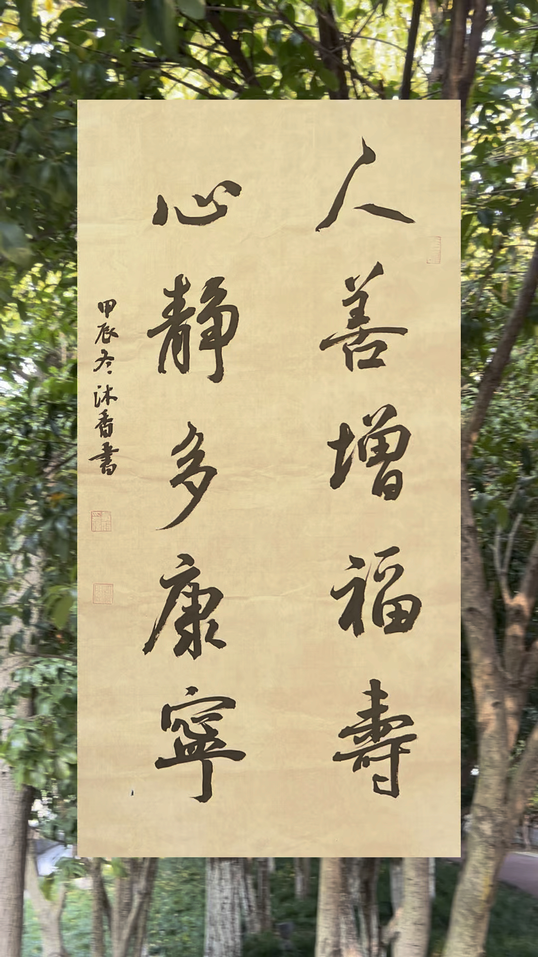 人善增福寿,心静多康宁