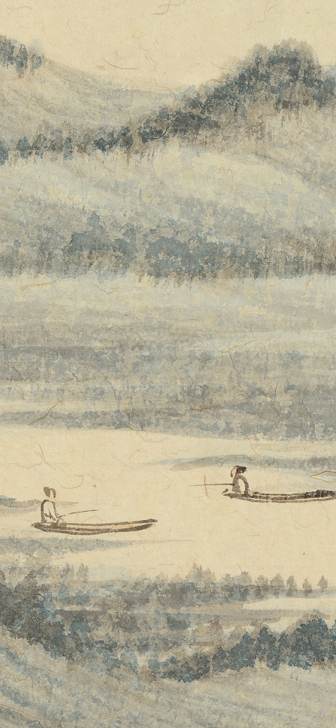 24x64厘米 《渔父图》是画家钟爱的题材之一,大千亦是沉醉其间