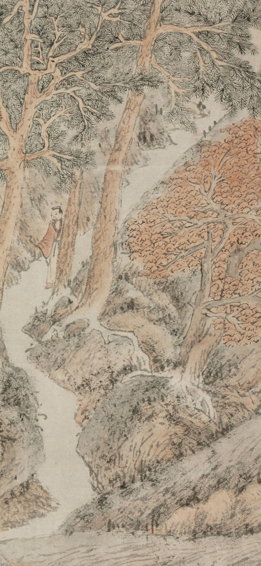 明代 文伯仁《振衣千仞岗图》 立轴		纸本		浅绛		67x31厘米 文伯仁为