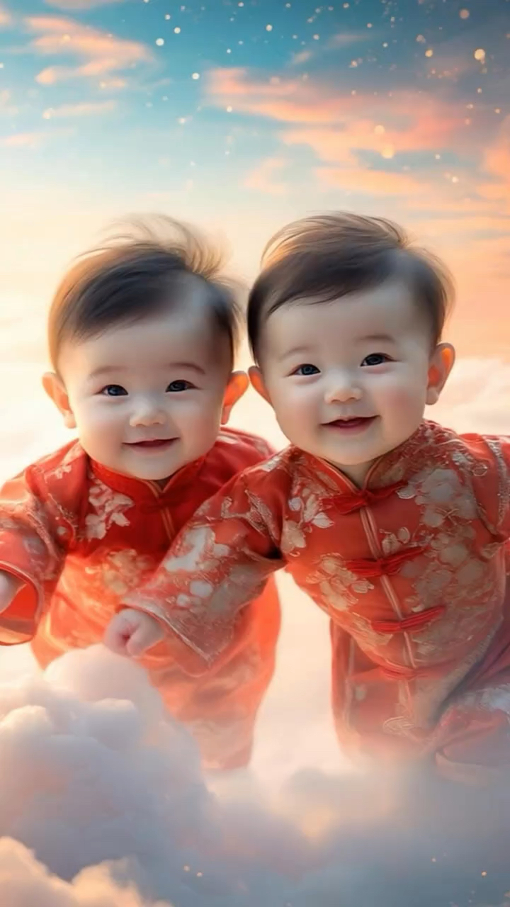 人见人爱的双胞胎宝宝"可爱萌宝"