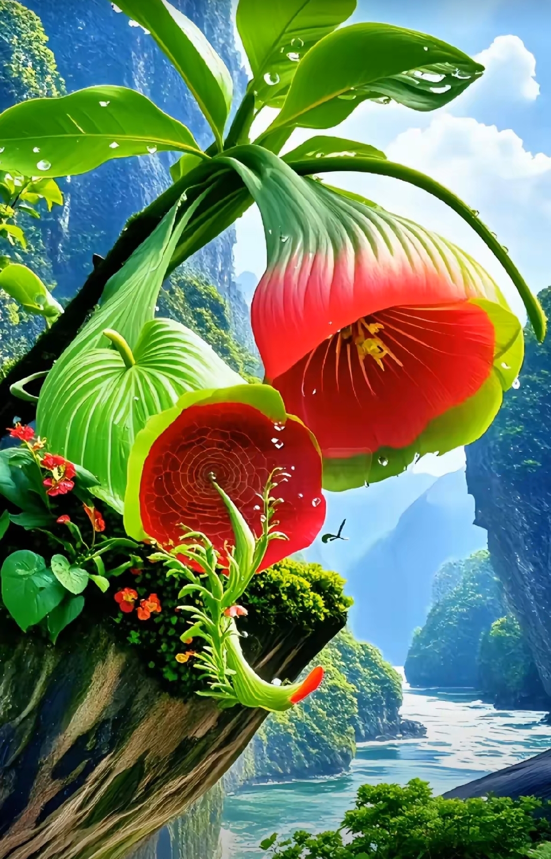 它如梦幻仙子舞动的裙摆,色彩很斑斓,也与山水相映成趣,美轮美奂的