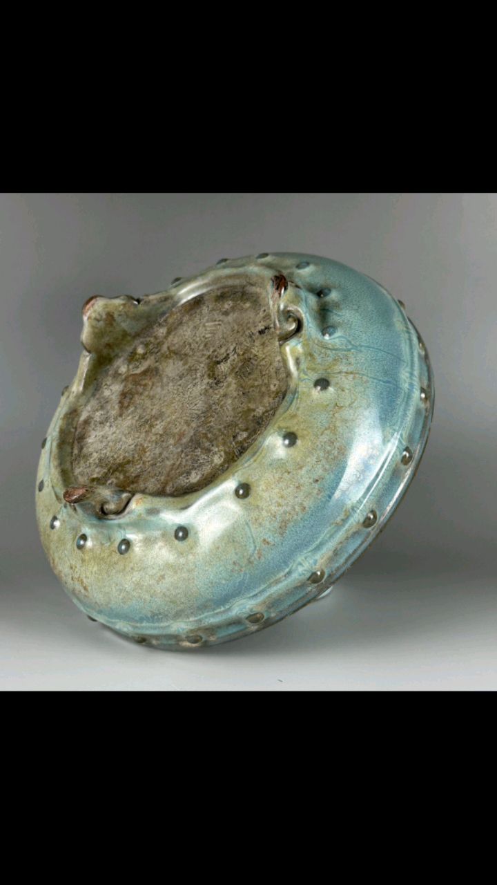 旧藏:北宋 钧窑天青釉鼓钉洗