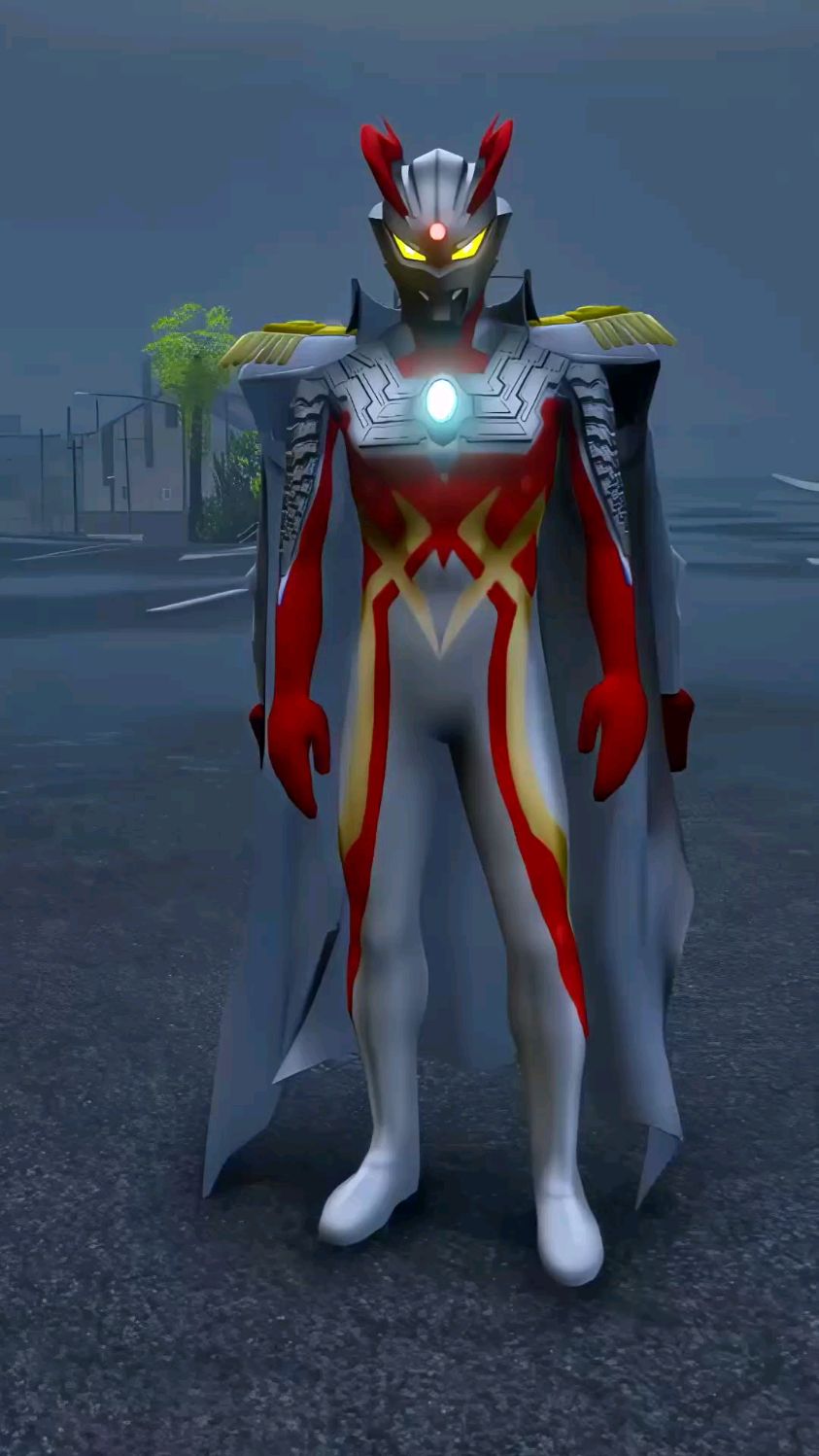 赛罗奥特曼在大雨中奔跑