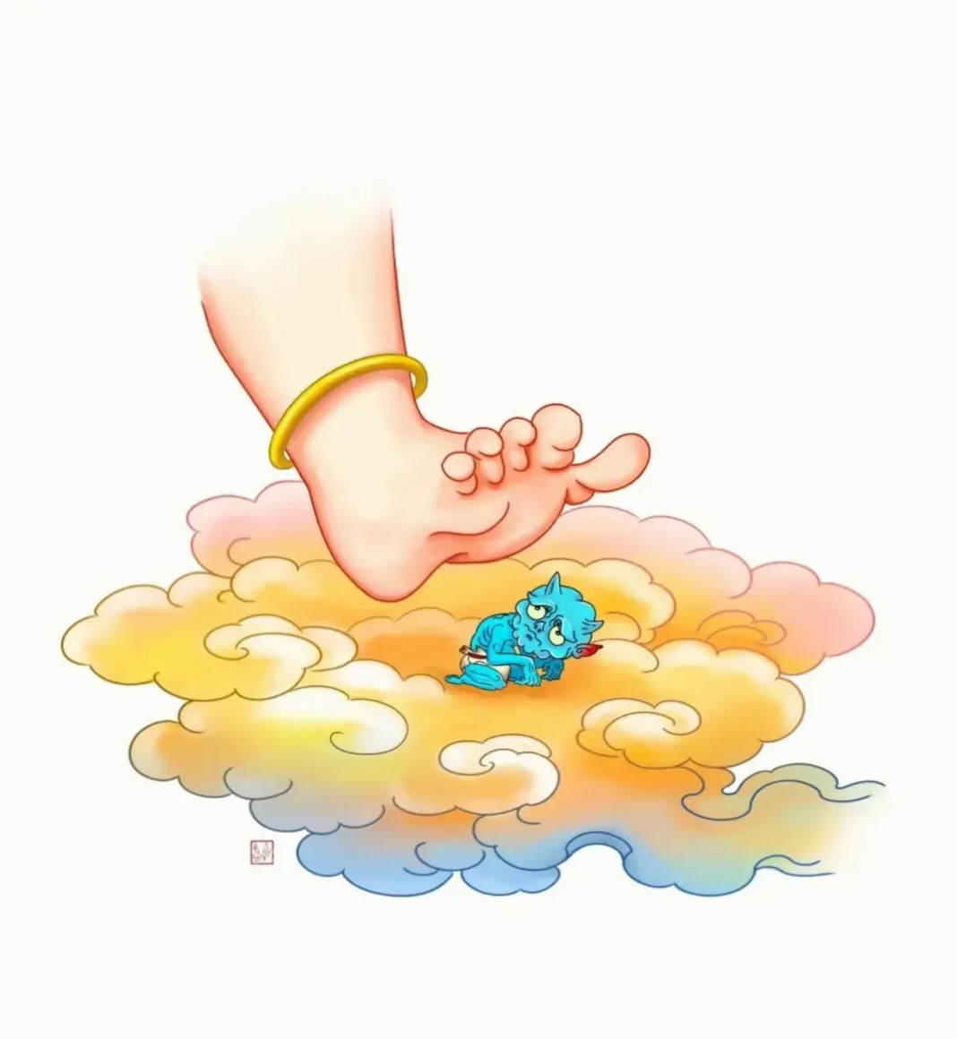 在咱们面前总是笑呵呵的,但是背地里却总如来神掌图片如来神掌卡通