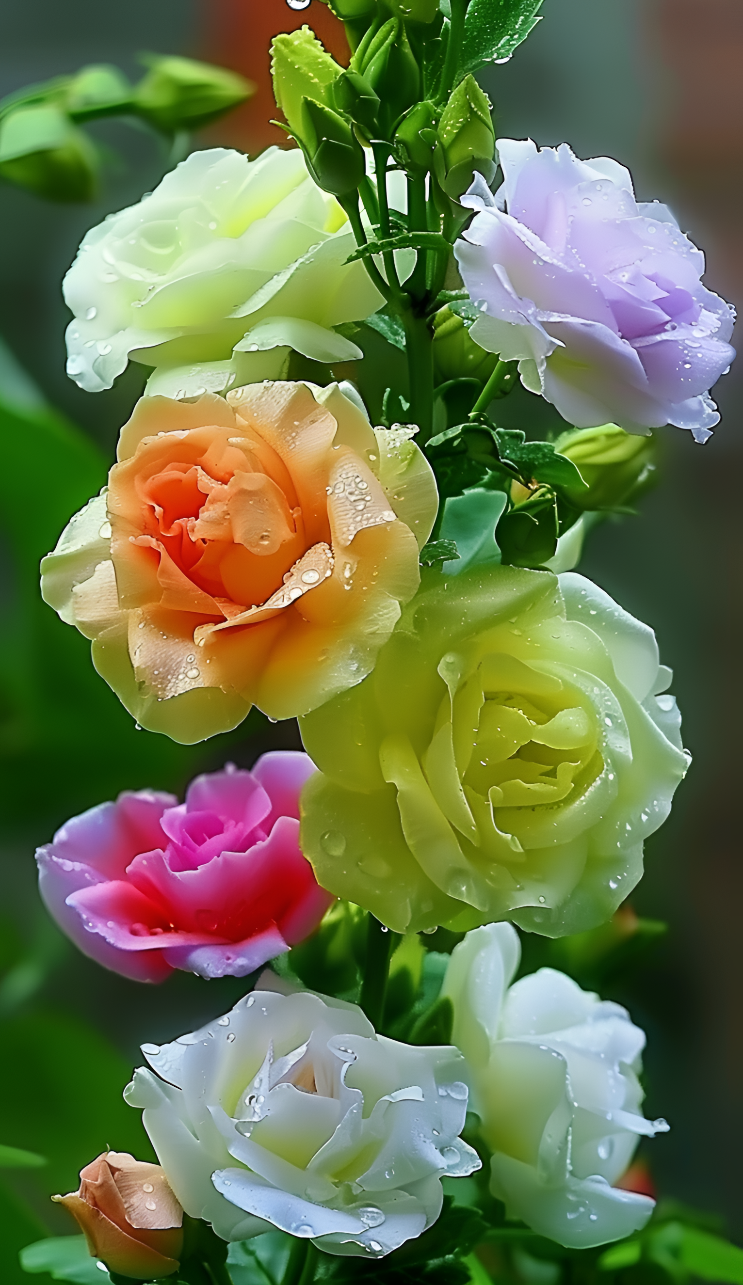 五颜六色的花朵在微风中轻轻摇曳,散发出迷人的芬芳,仿佛是大自然绘制