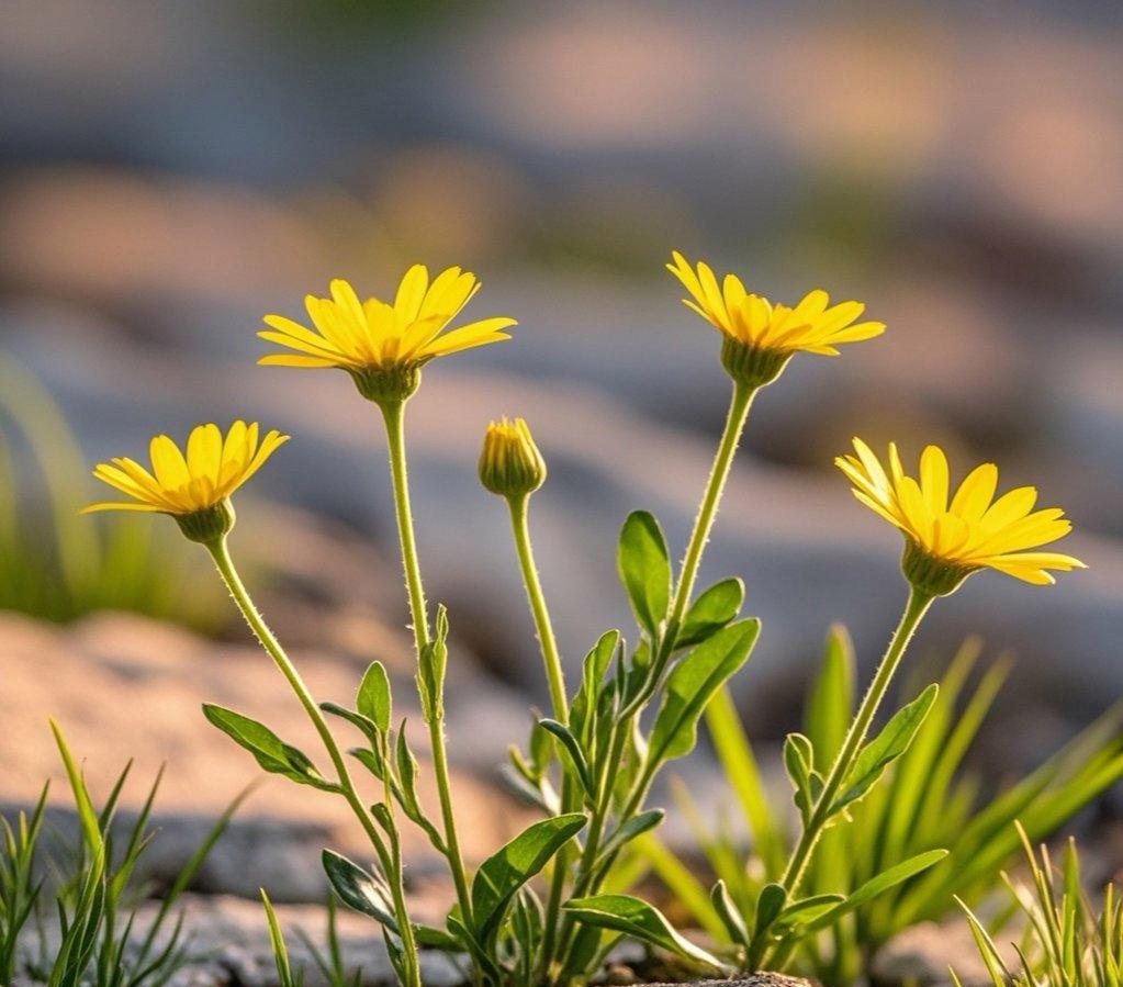 那是小雏菊,它纤细的茎从狭窄的缝隙中挤出,每一片花瓣都向着阳光舒展