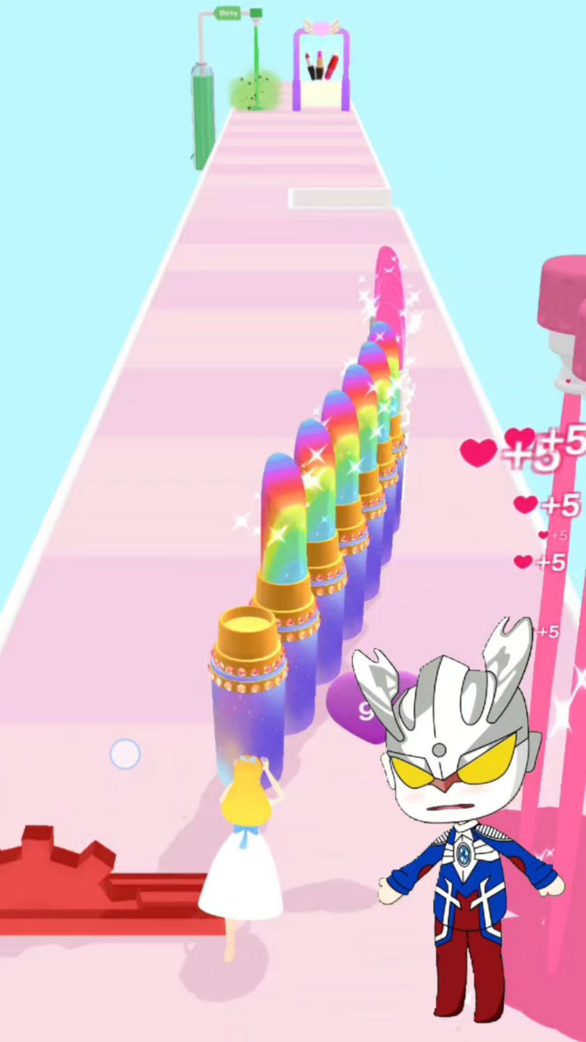 奥特曼玩口红游戏