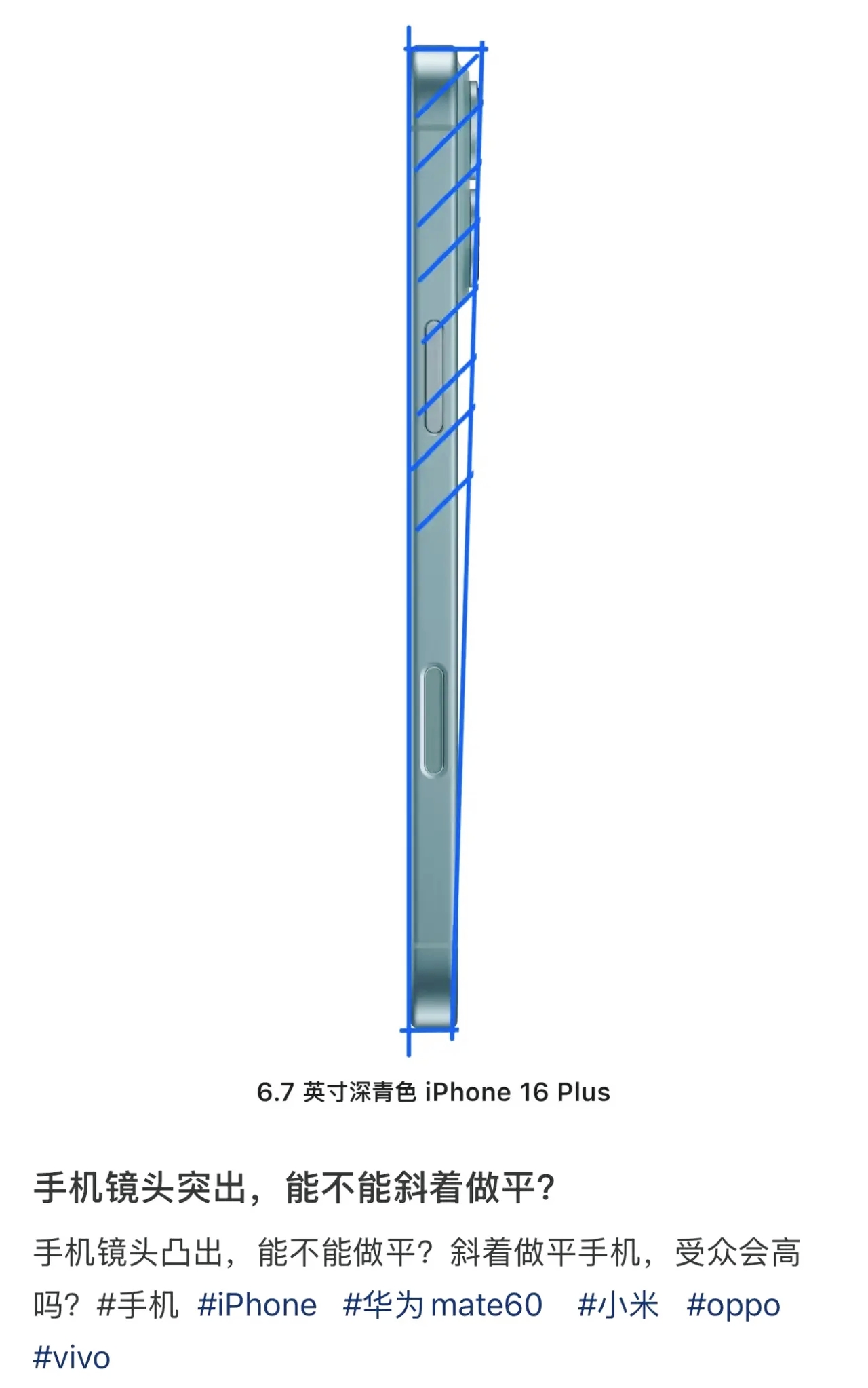 哈哈哈,网友发帖称,既然现在的手机镜头都比较凸,那能不能做平,把手机