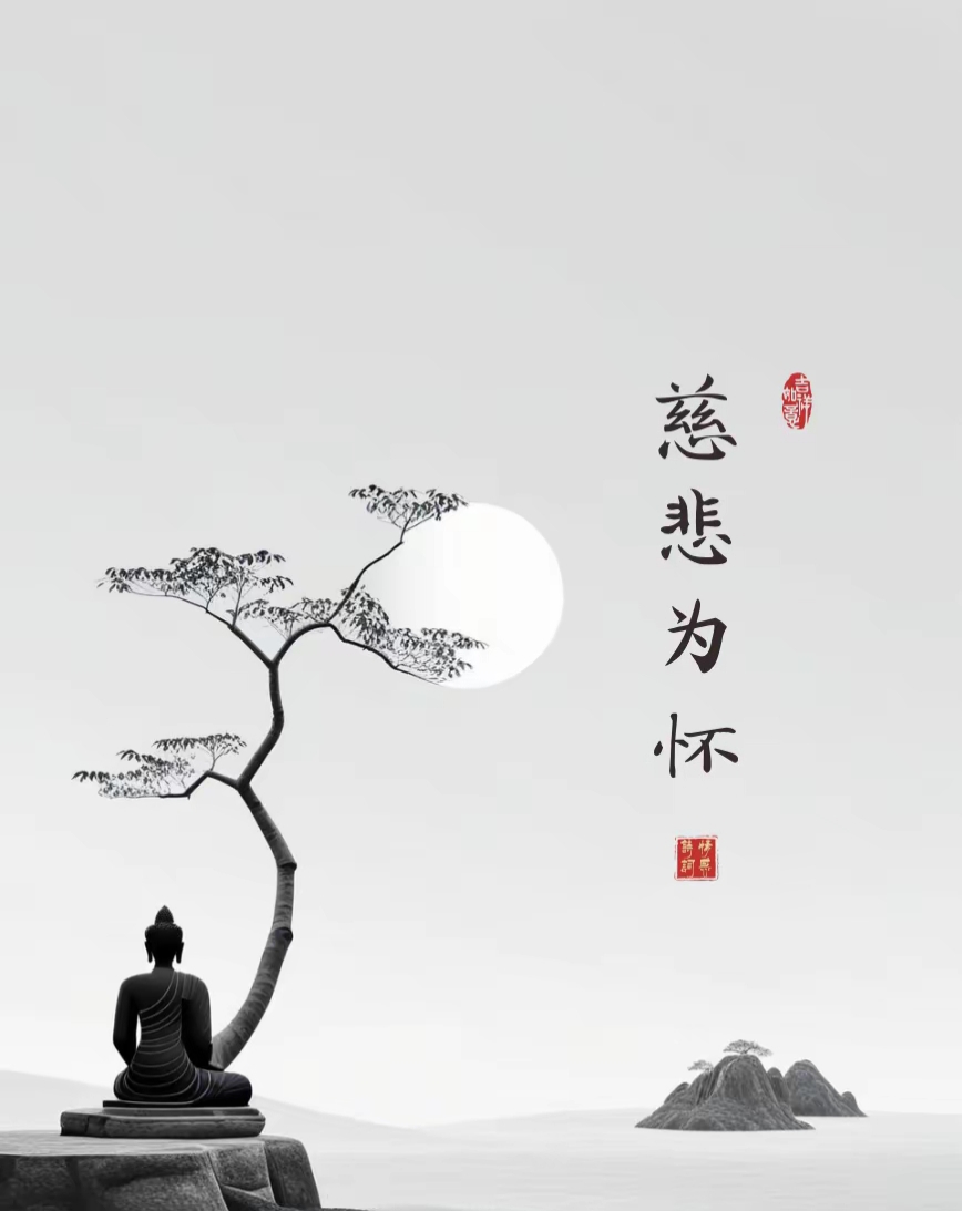 慈悲为怀  慈悲是佛家思想的核心之一,它如同阳光普照大地