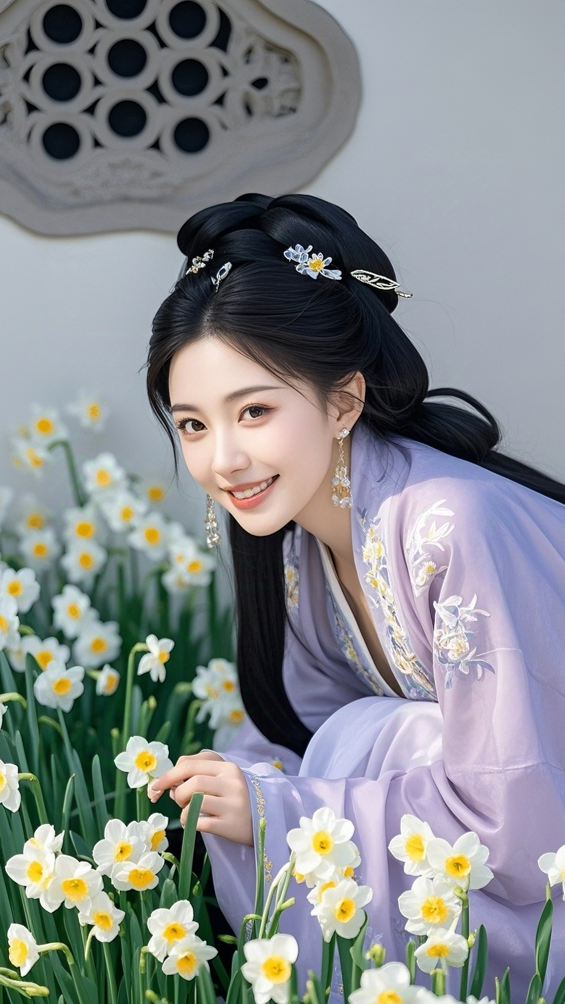 古风美女写真壁纸水仙