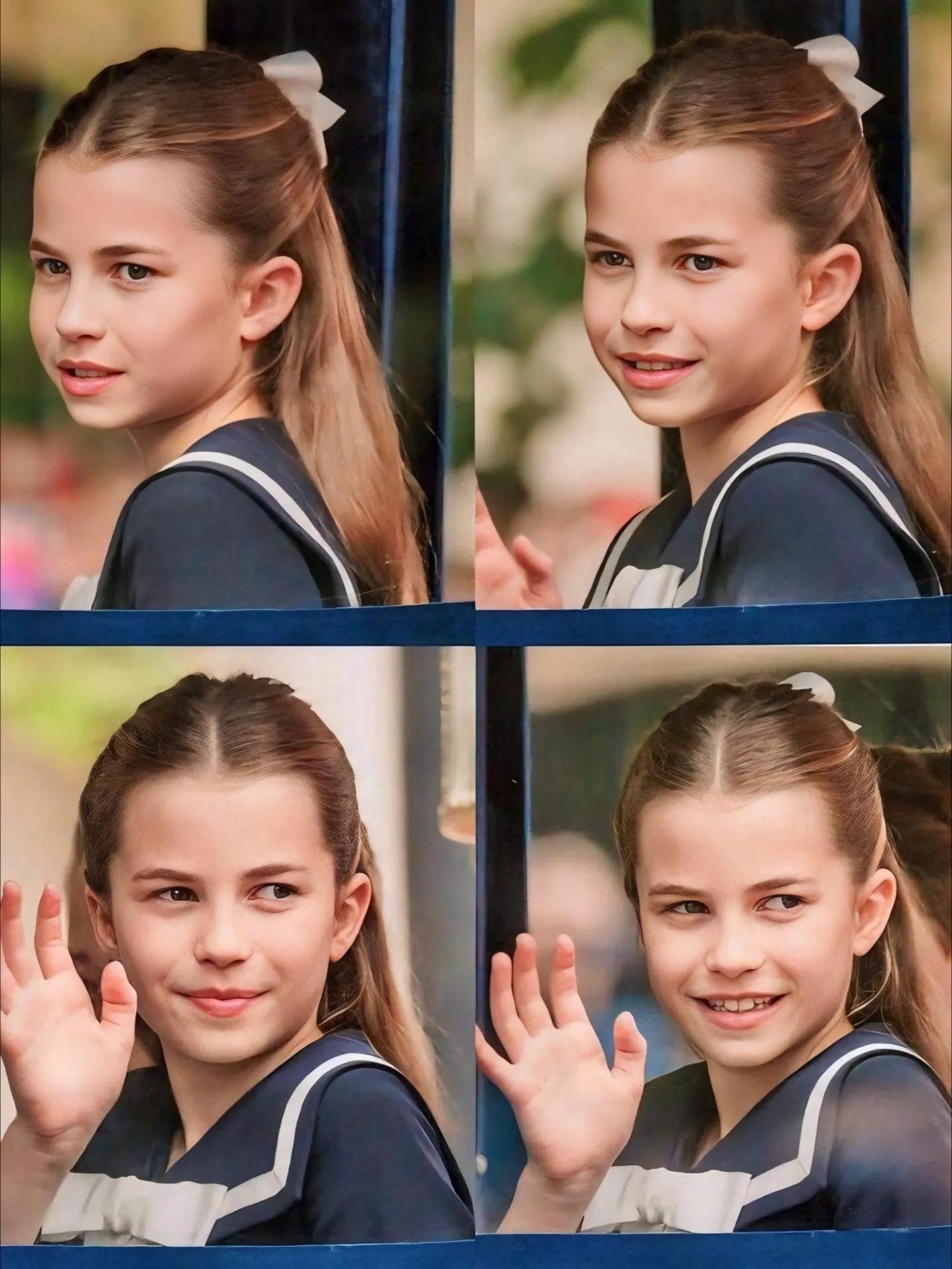 夏洛特公主眼神犀利,眉眼间像极了英国女王