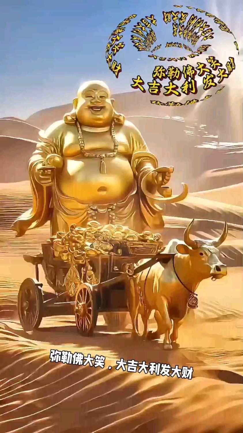 弥勒佛大笑,大吉大利发大财