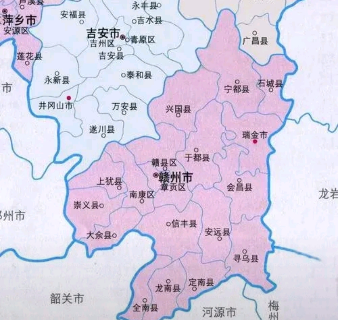 地图赣县区桃江村到赣县江口镇地图全图安远县是赣北吗赣闵边际区域