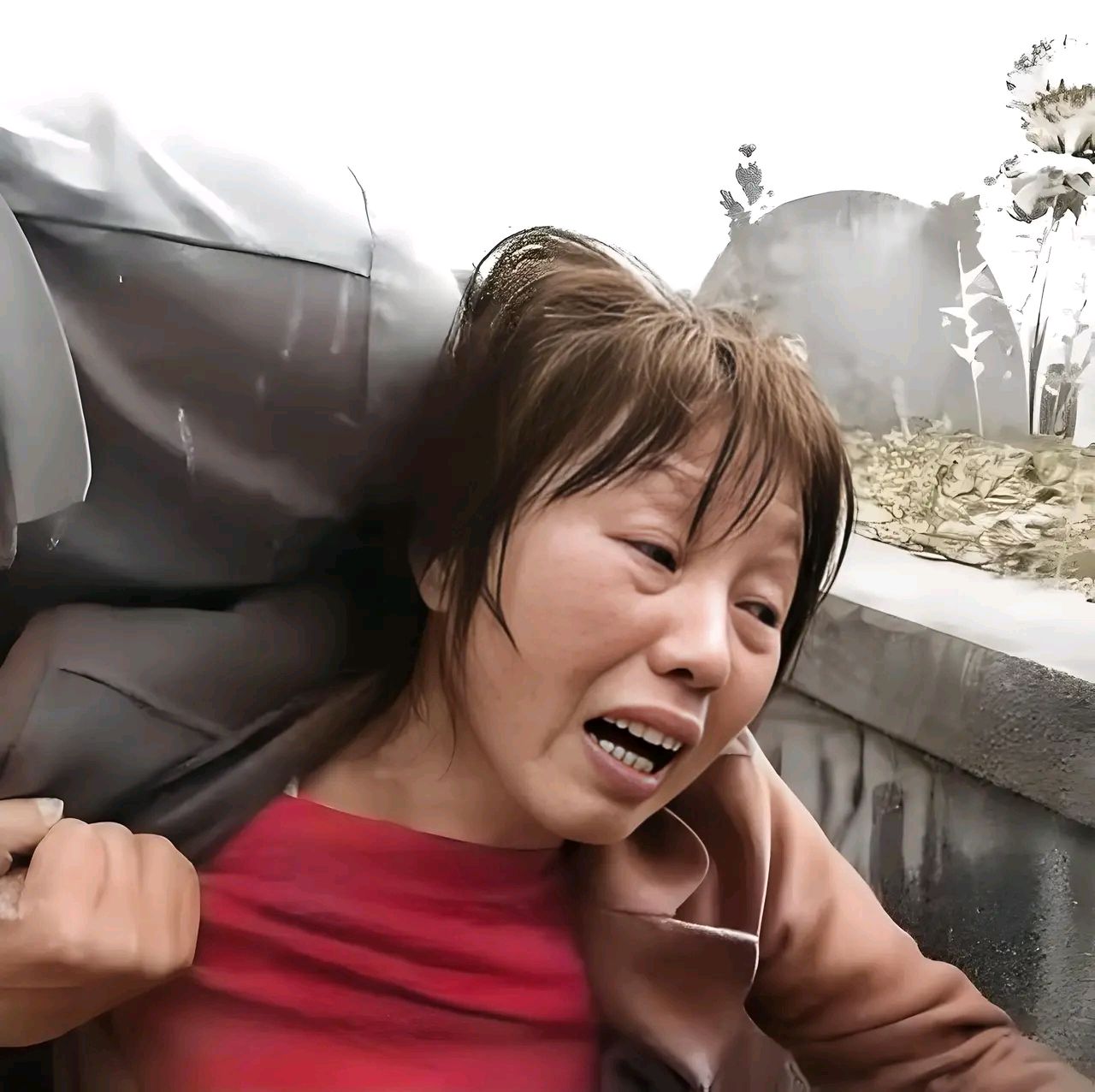 妈妈错了被炸死的老太太哭泣的继母照片一个中年女人在房间里嚎啕大哭