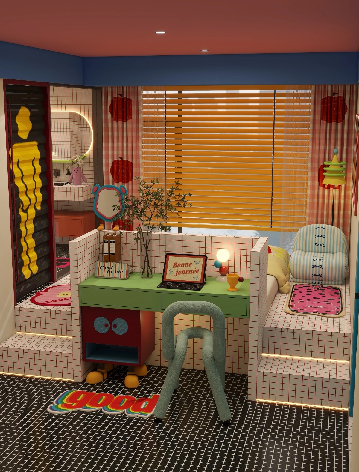 朋友来参观都说,你把家装的这么有趣,你不想去上班了啊