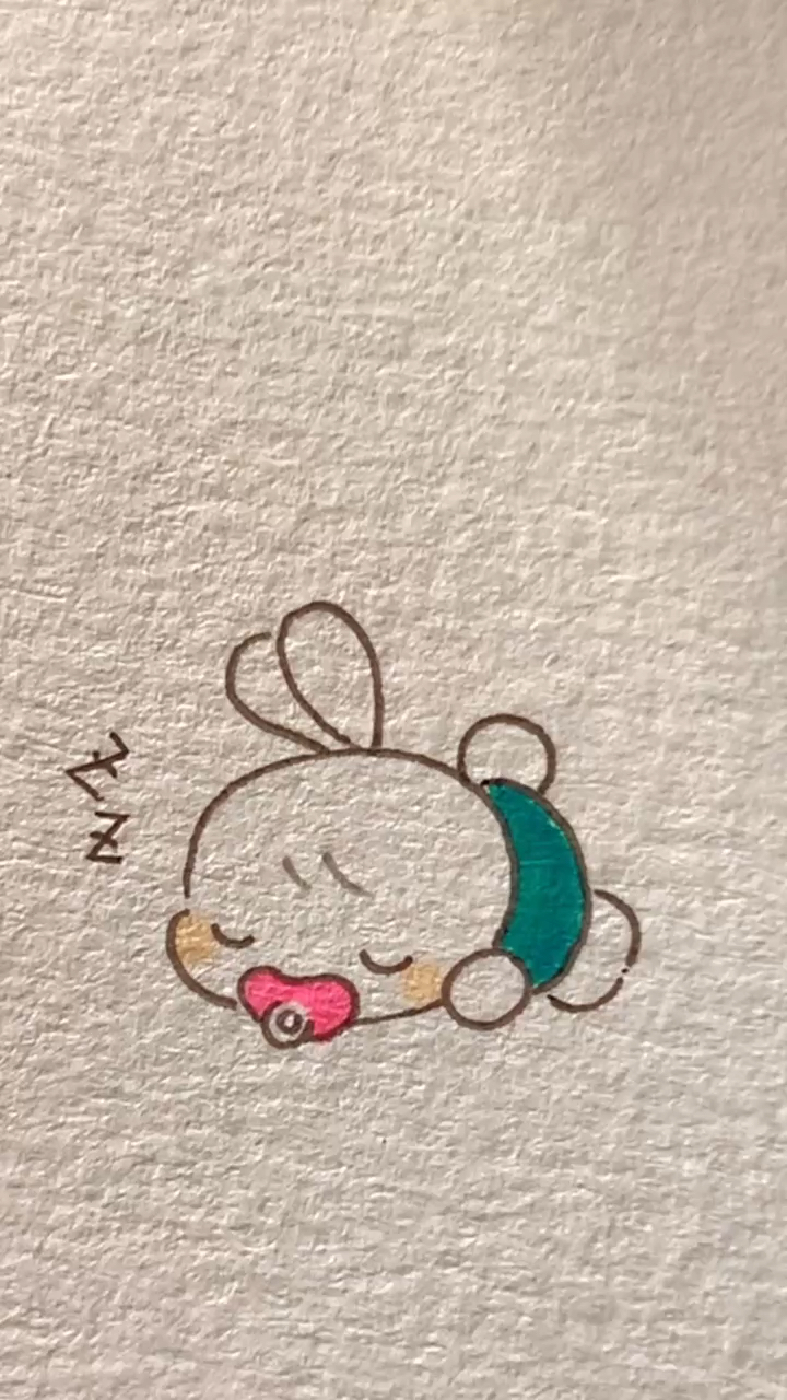 画一个打瞌睡的小兔子好解压!