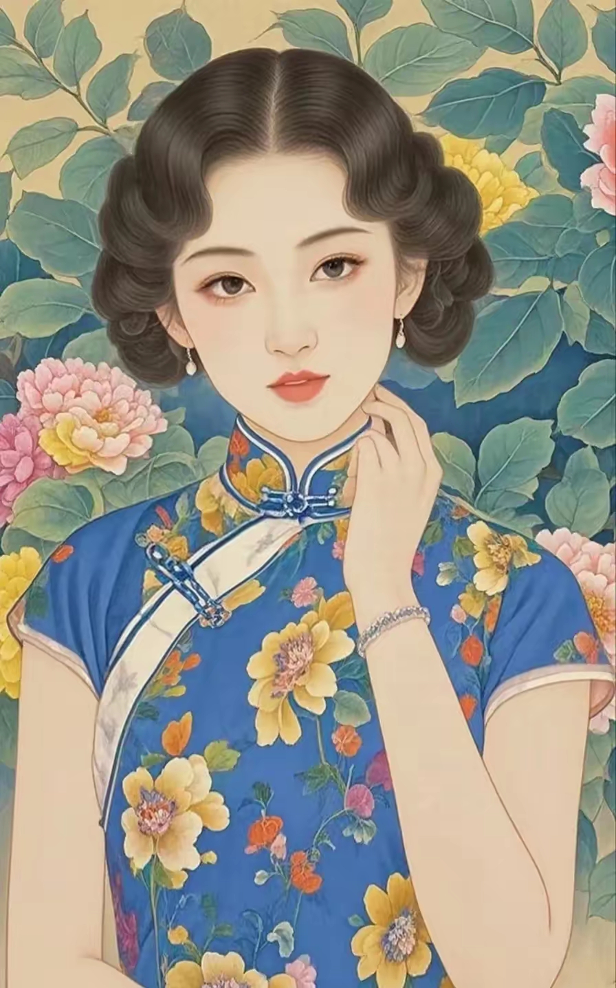 风情万种的旗袍美女#动态连更挑战