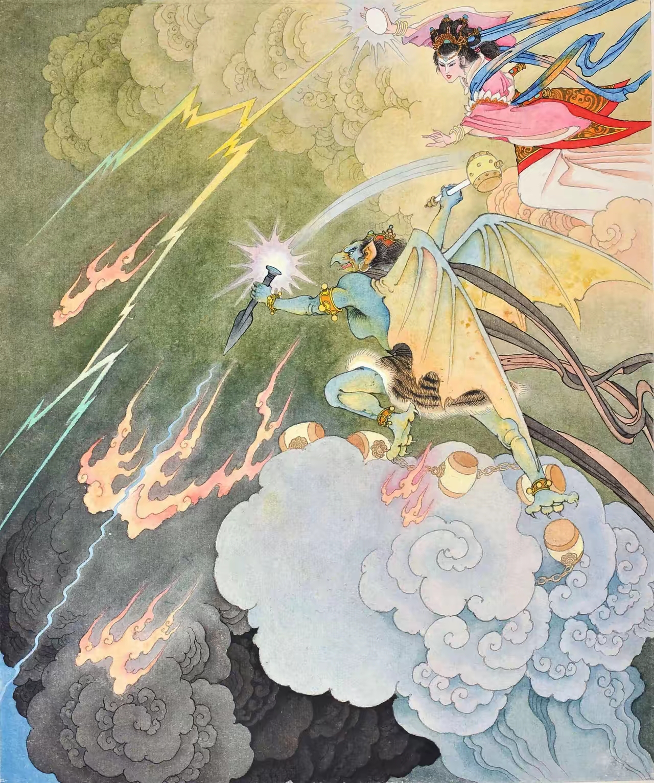 工笔组画《车迟国智斗三妖》曾于1989年入选第七届全国美展